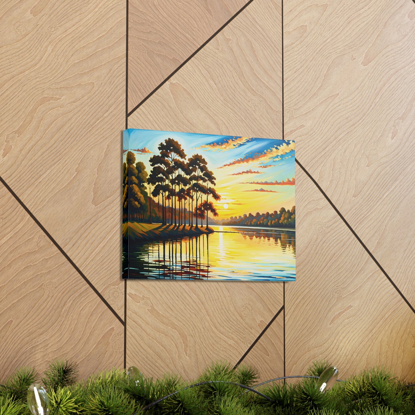 Golden Reflection: Classic Oil Painting Wall Décor