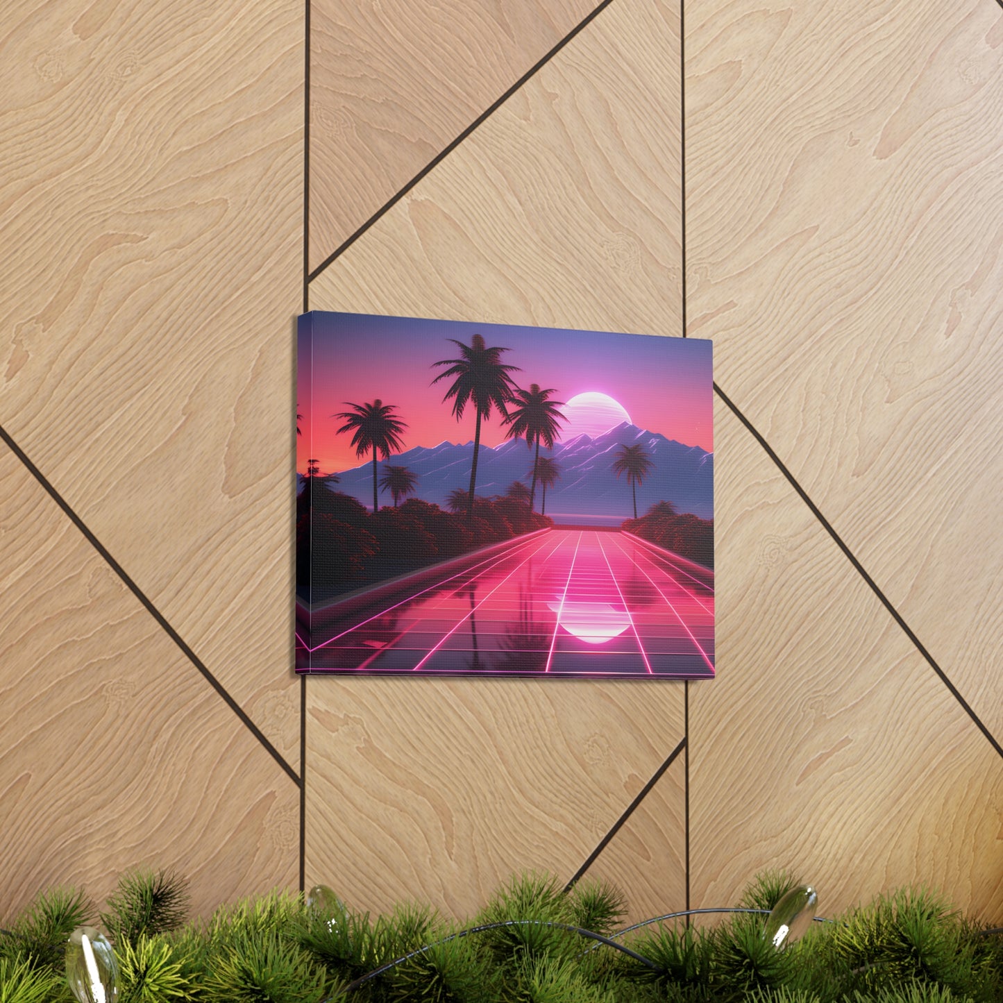 Retrowave Oasis: Outrun Wall Décor