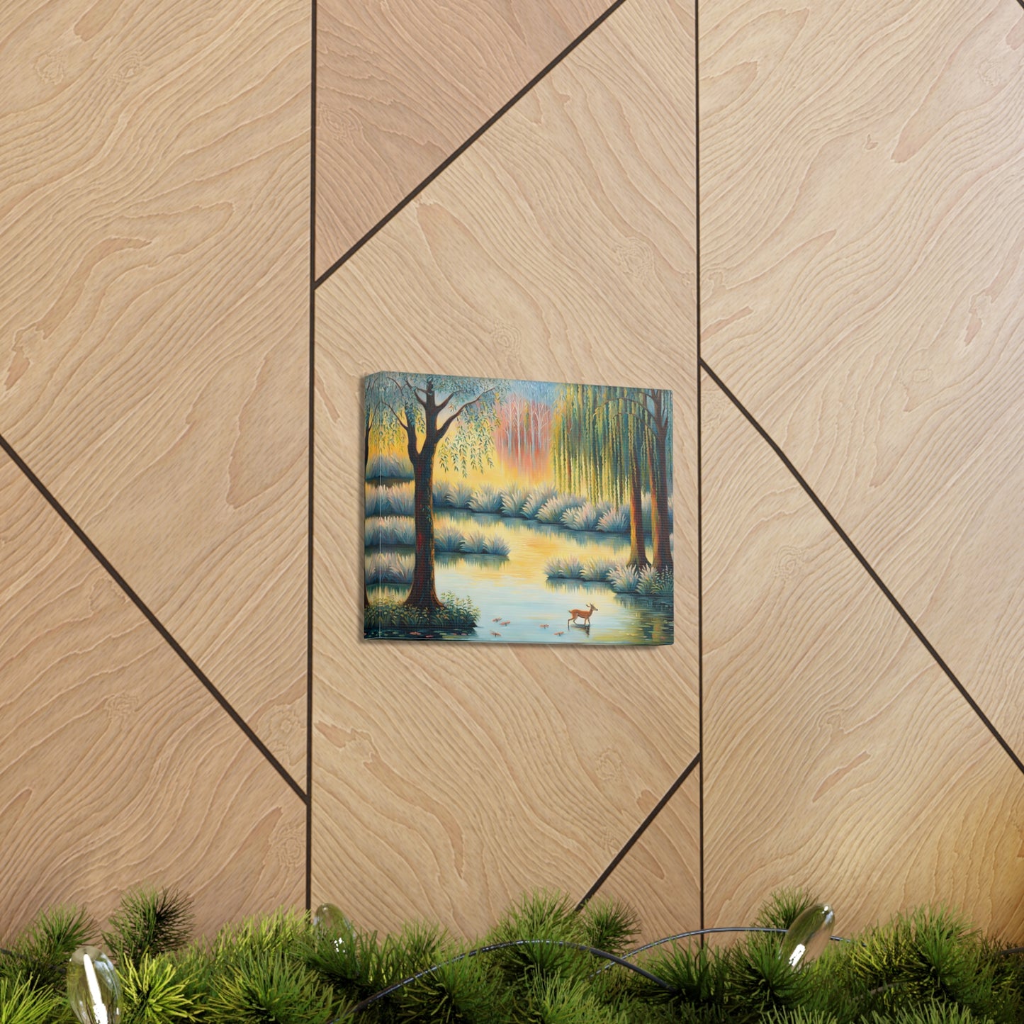 Delicate Foliage: Classic Oil Painting Wall Décor