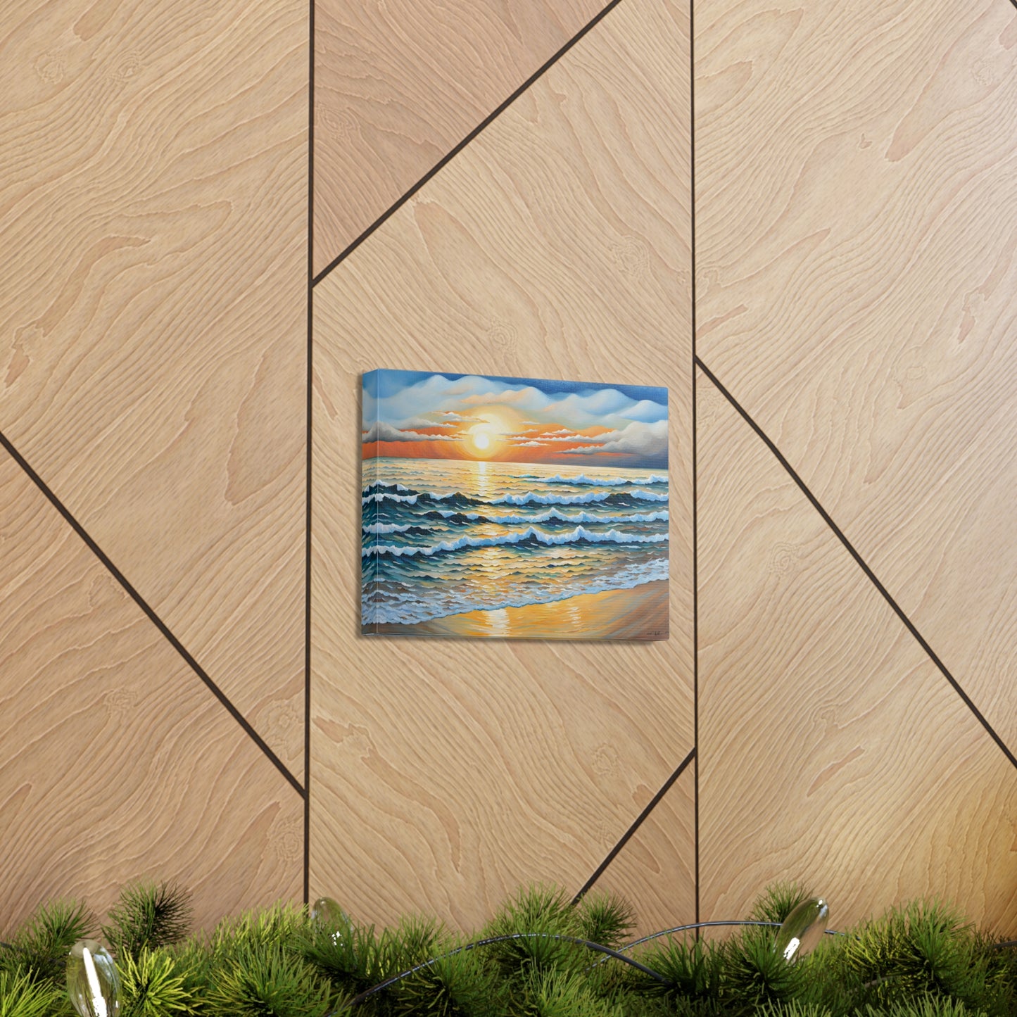 Coastal Harmony: Classic Oil Painting Wall Décor