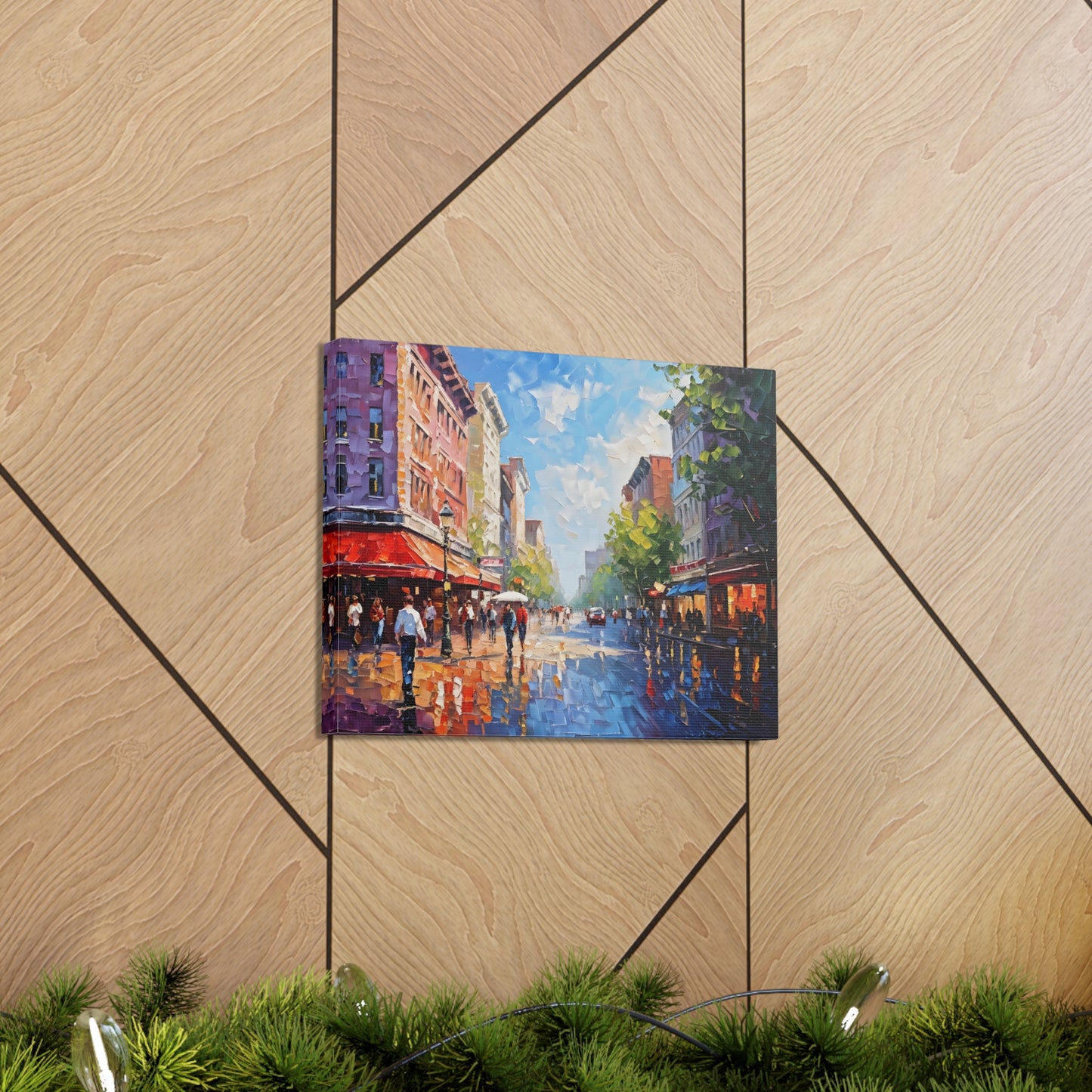 Urban Pulse: Classic Oil Painting Wall Décor