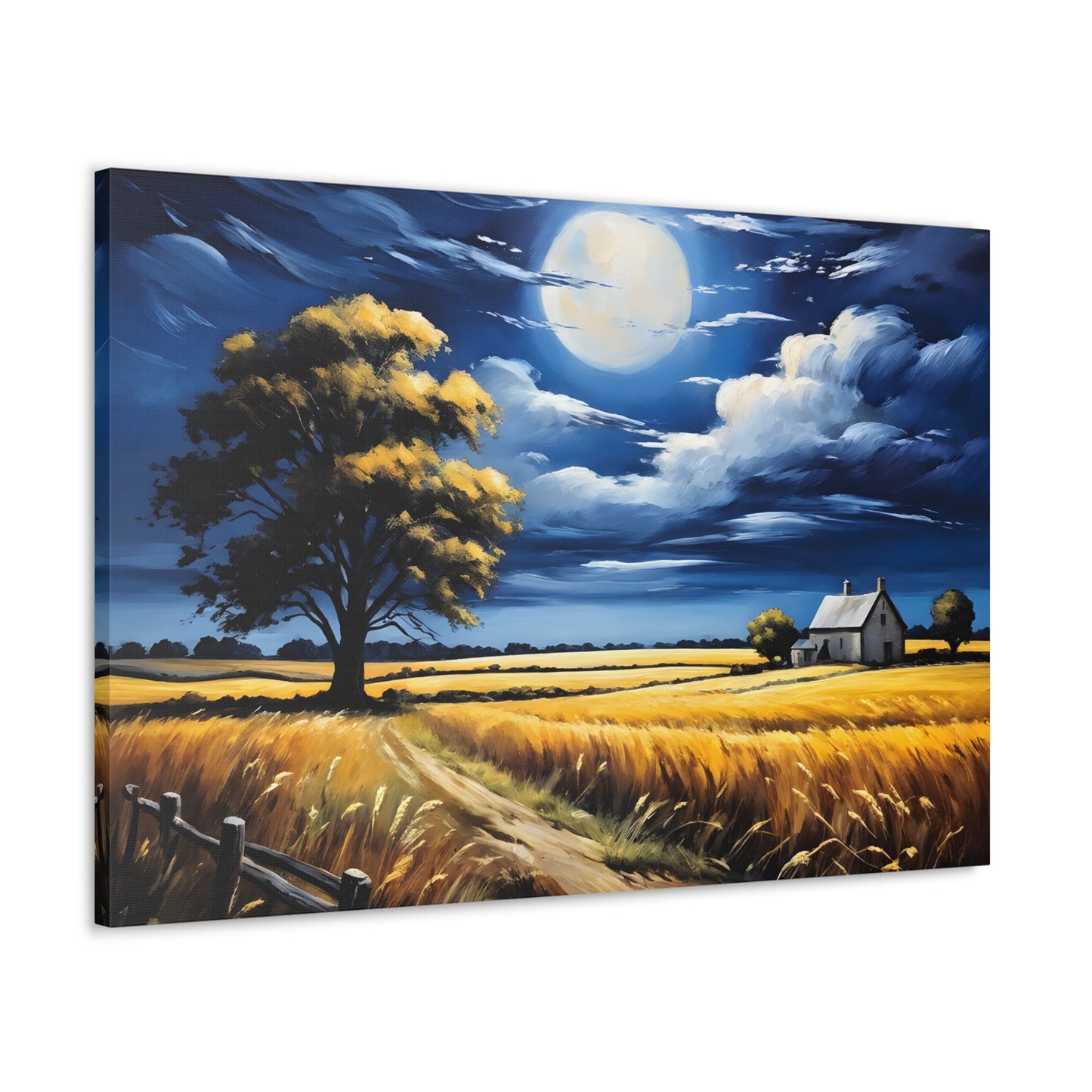 Moonlit Valley: Classic Oil Painting Wall Décor