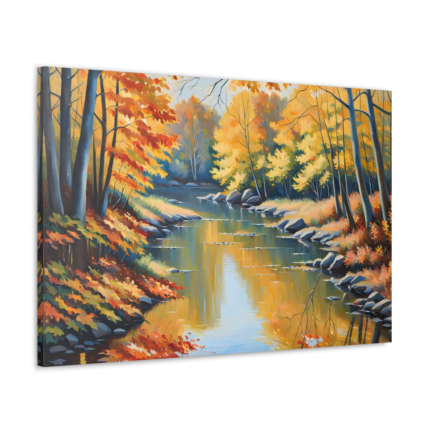 River’s Journey: Classic Oil Painting Wall Décor