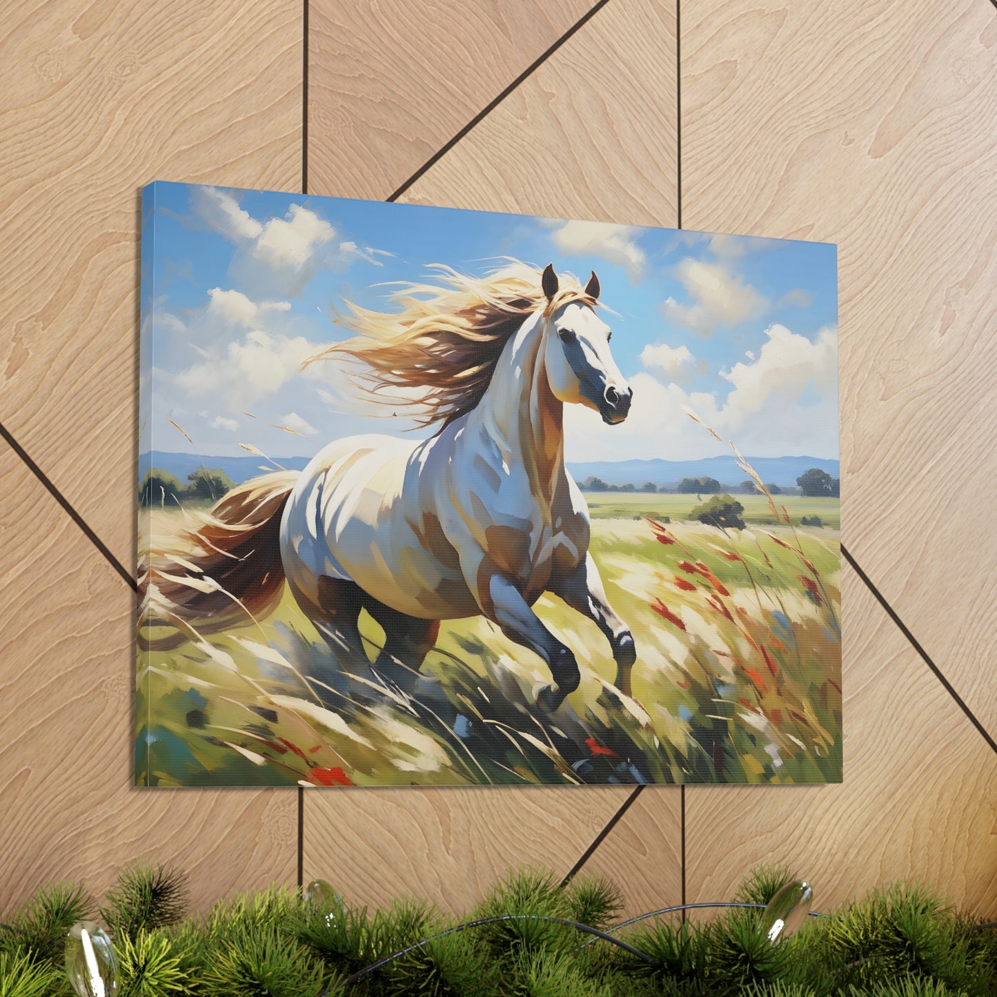 Misty Meadow: Classic Oil Painting Wall Décor