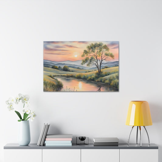 Hazy Horizon: Watercolor Wall Décor