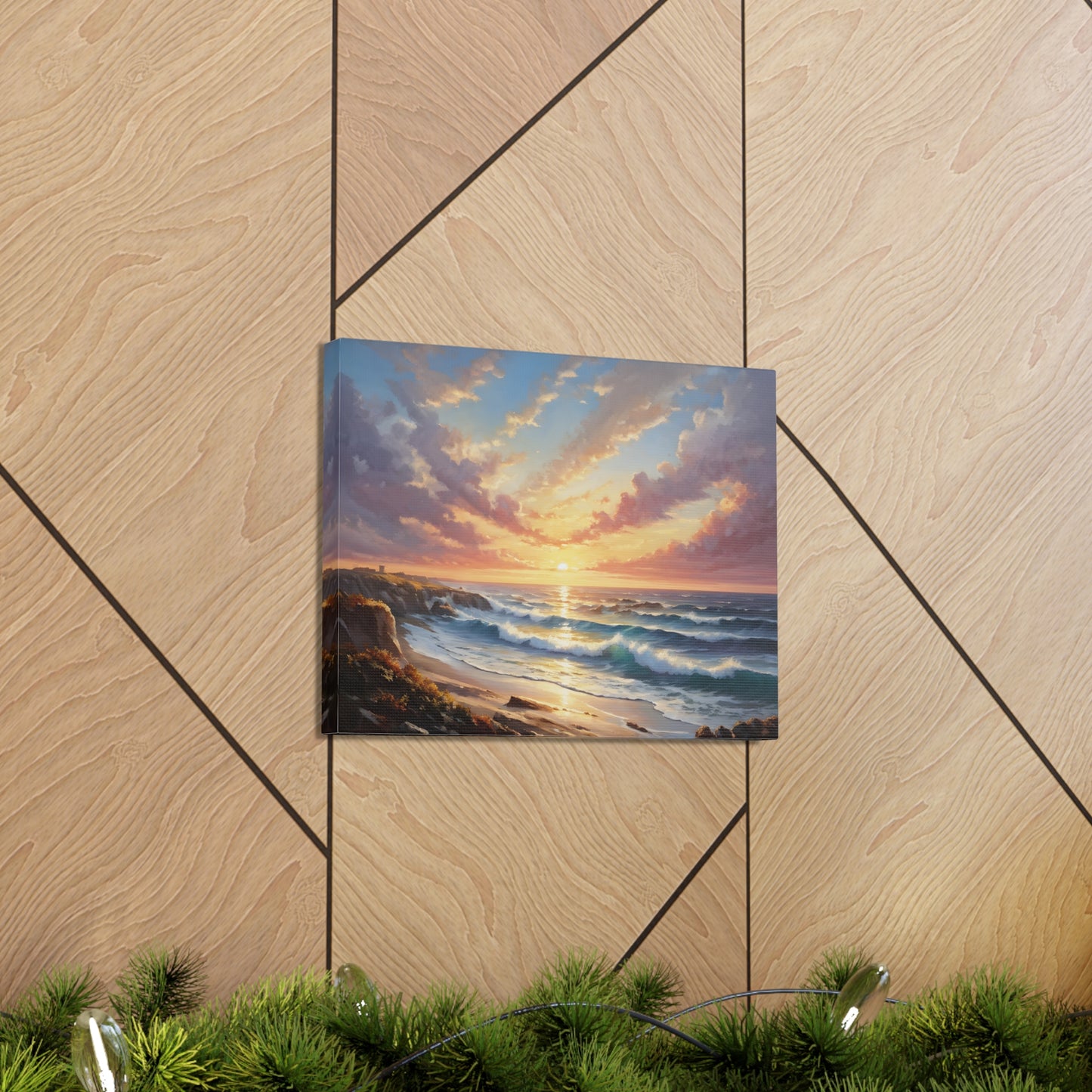 Coastal Sunrise: Classic Oil Painting Wall Décor