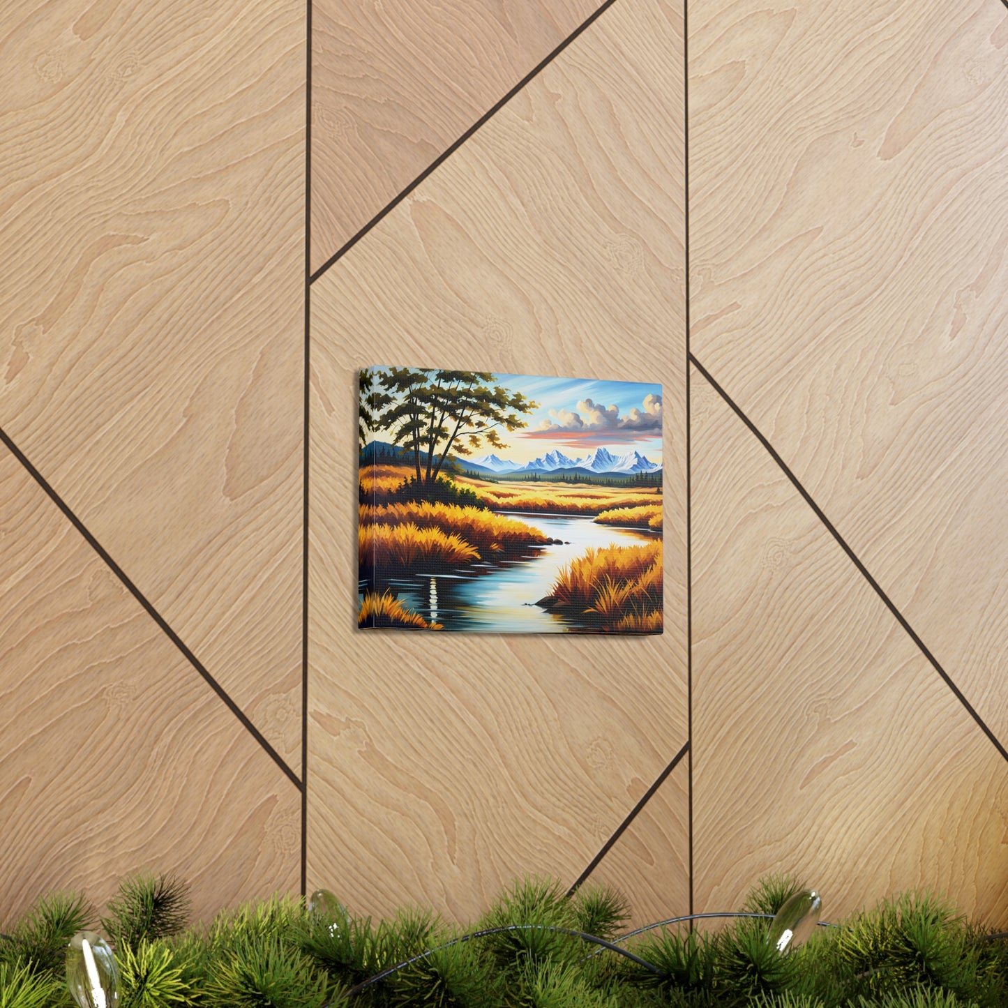 Golden Serenity: Classic Oil Painting Wall Décor