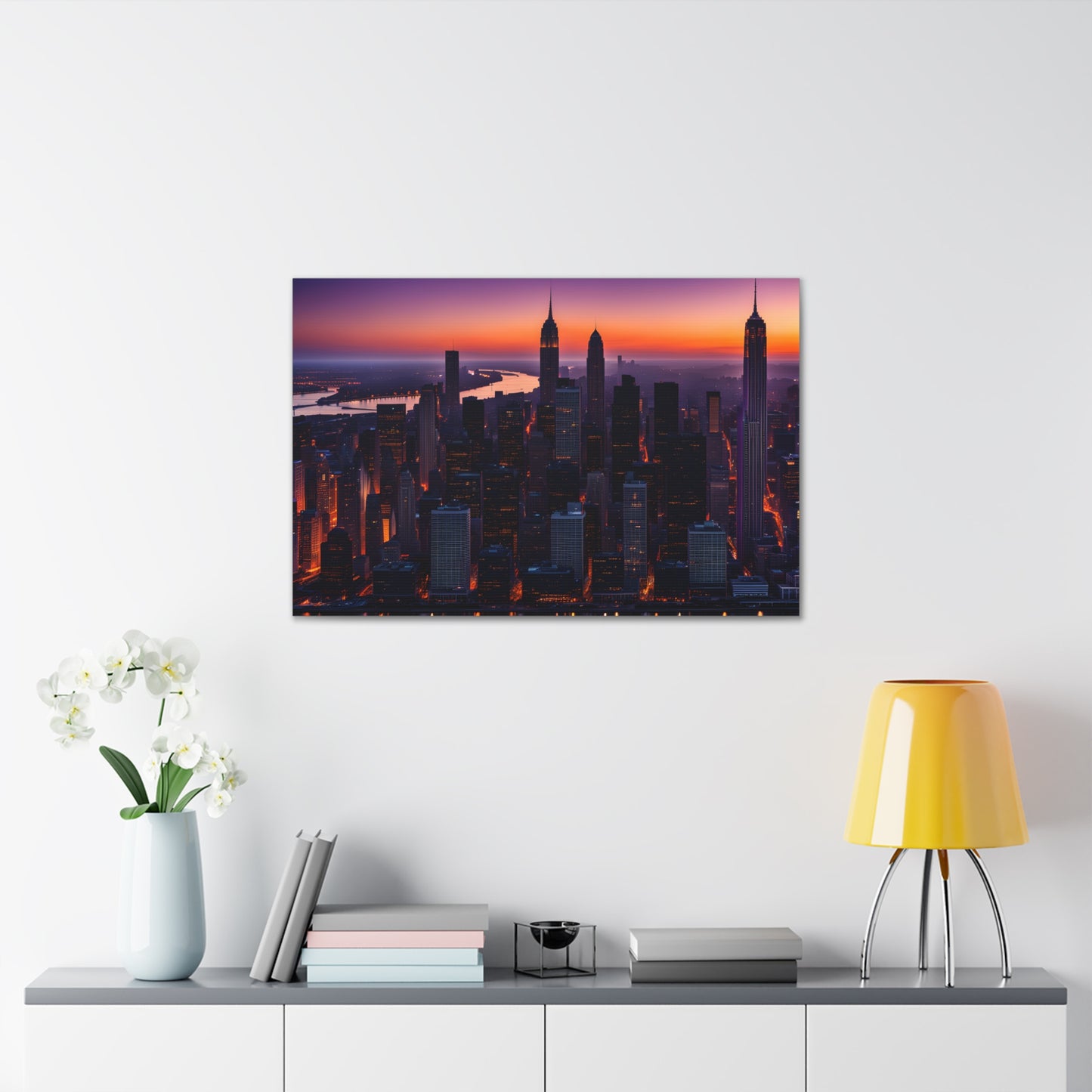 Twilight Radiance: Cityscape Wall Décor