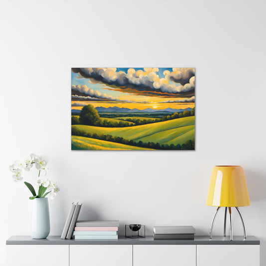 Serenity Ridge: Classic Oil Painting Wall Décor