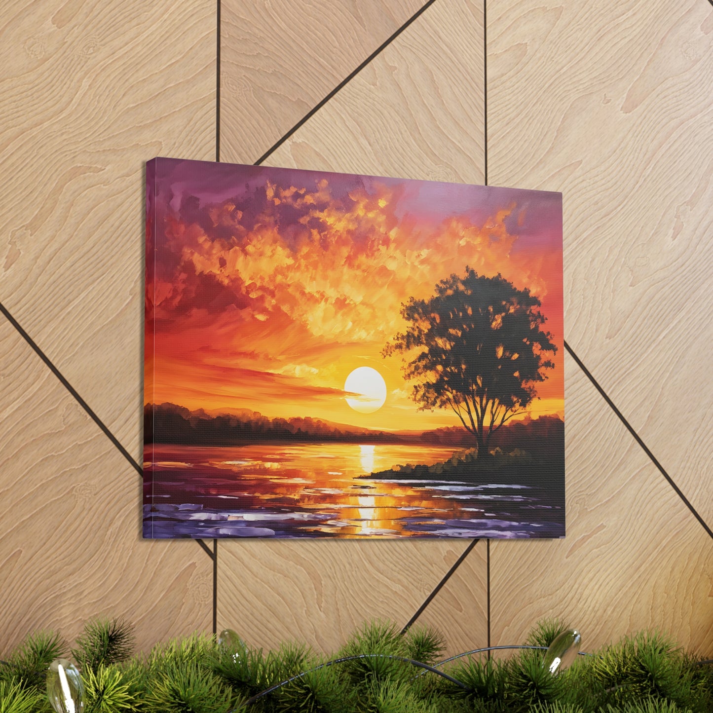 Golden Sunset: Classic Oil Painting Wall Décor