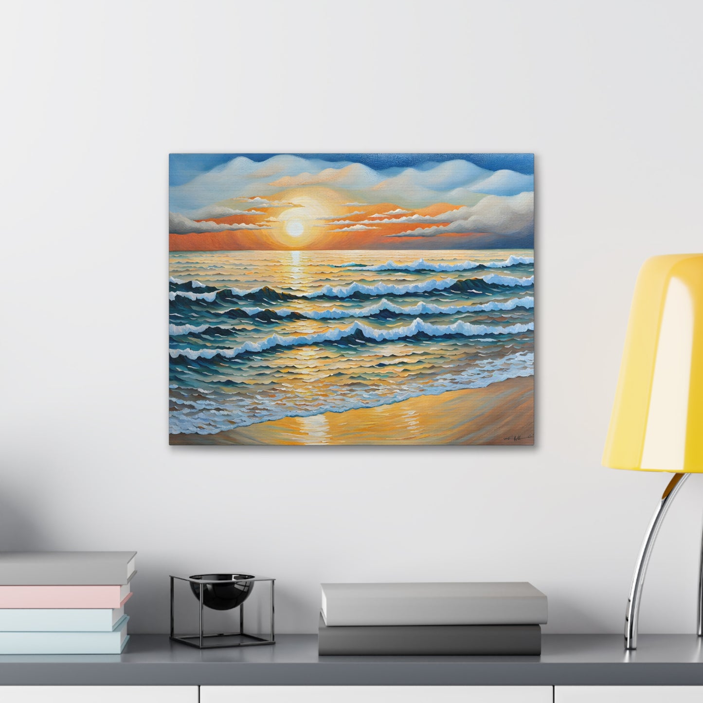 Coastal Harmony: Classic Oil Painting Wall Décor