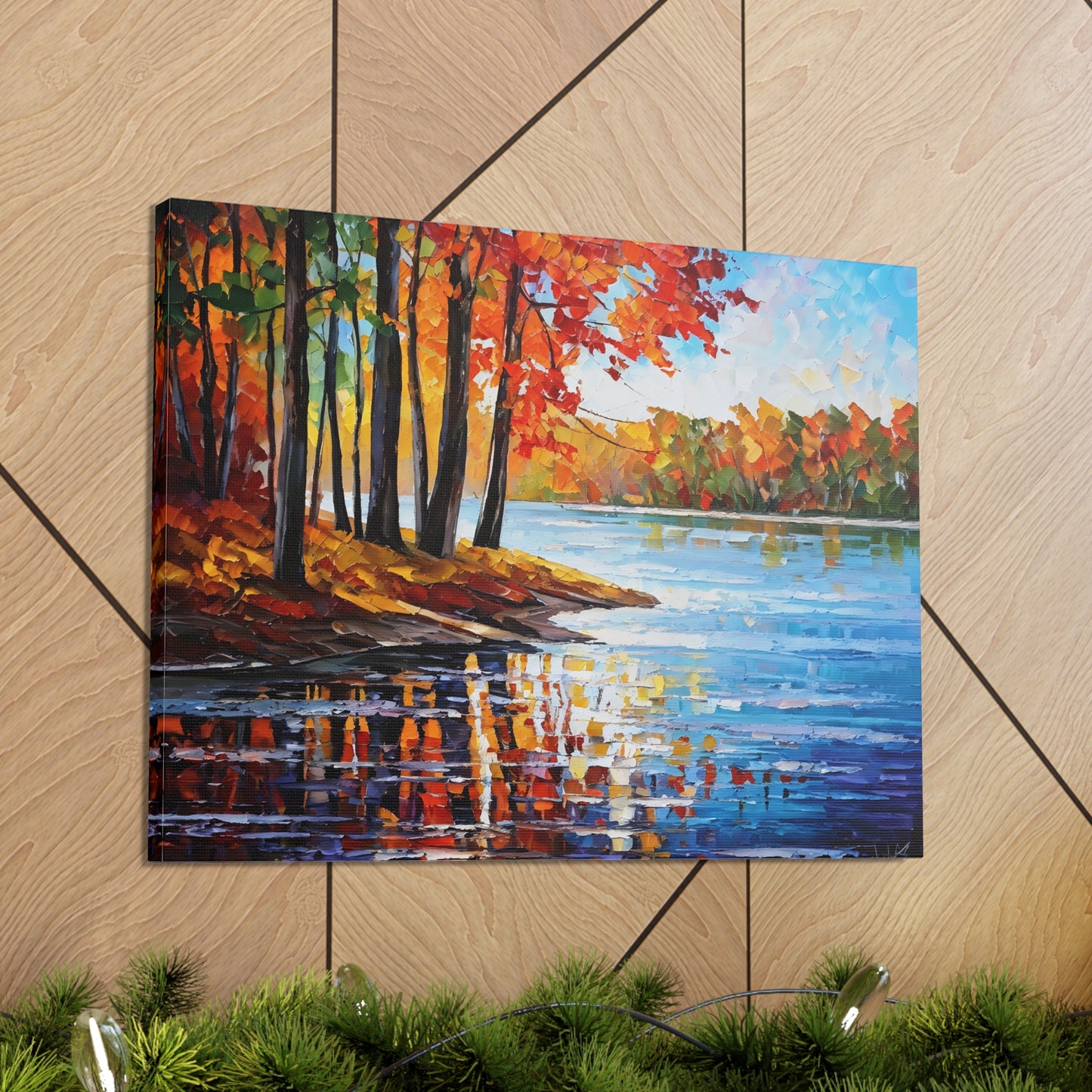 Serene Lake: Classic Oil Painting Wall Décor