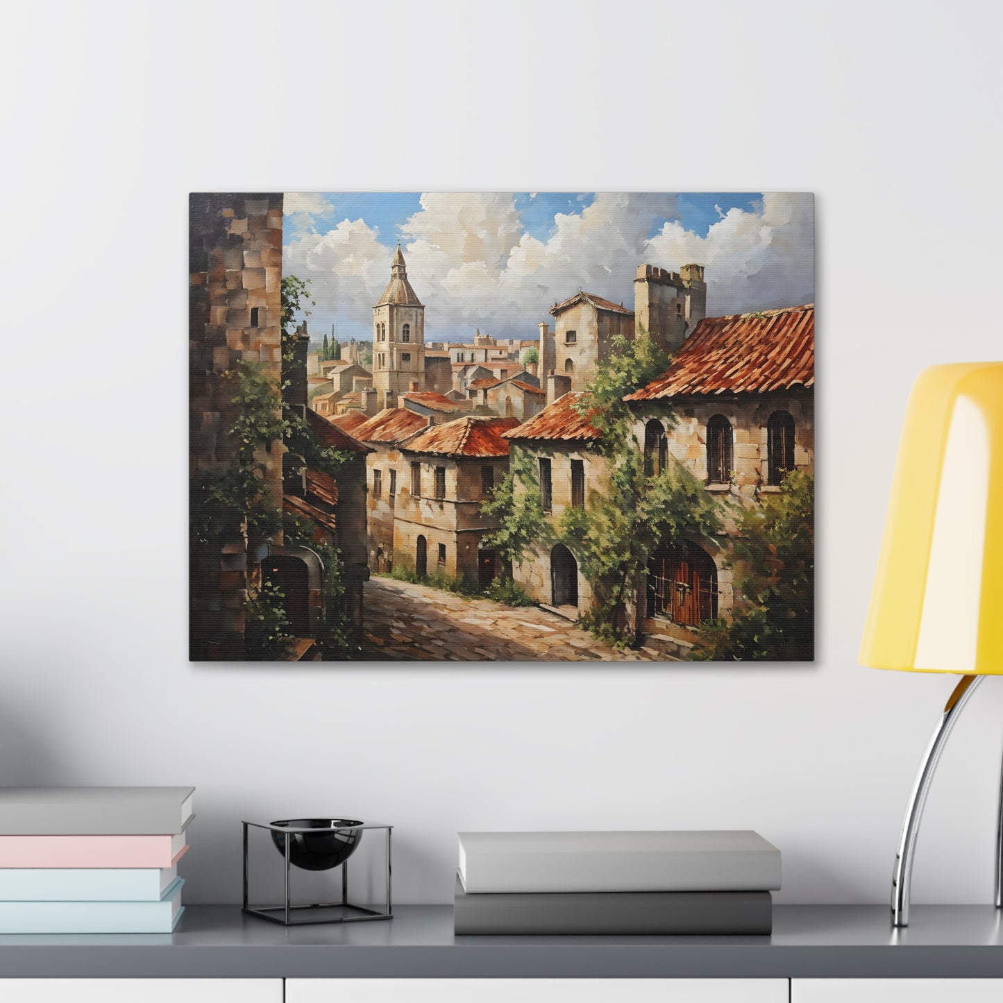 Abandoned Cobblestone: Classic Oil Painting Wall Décor