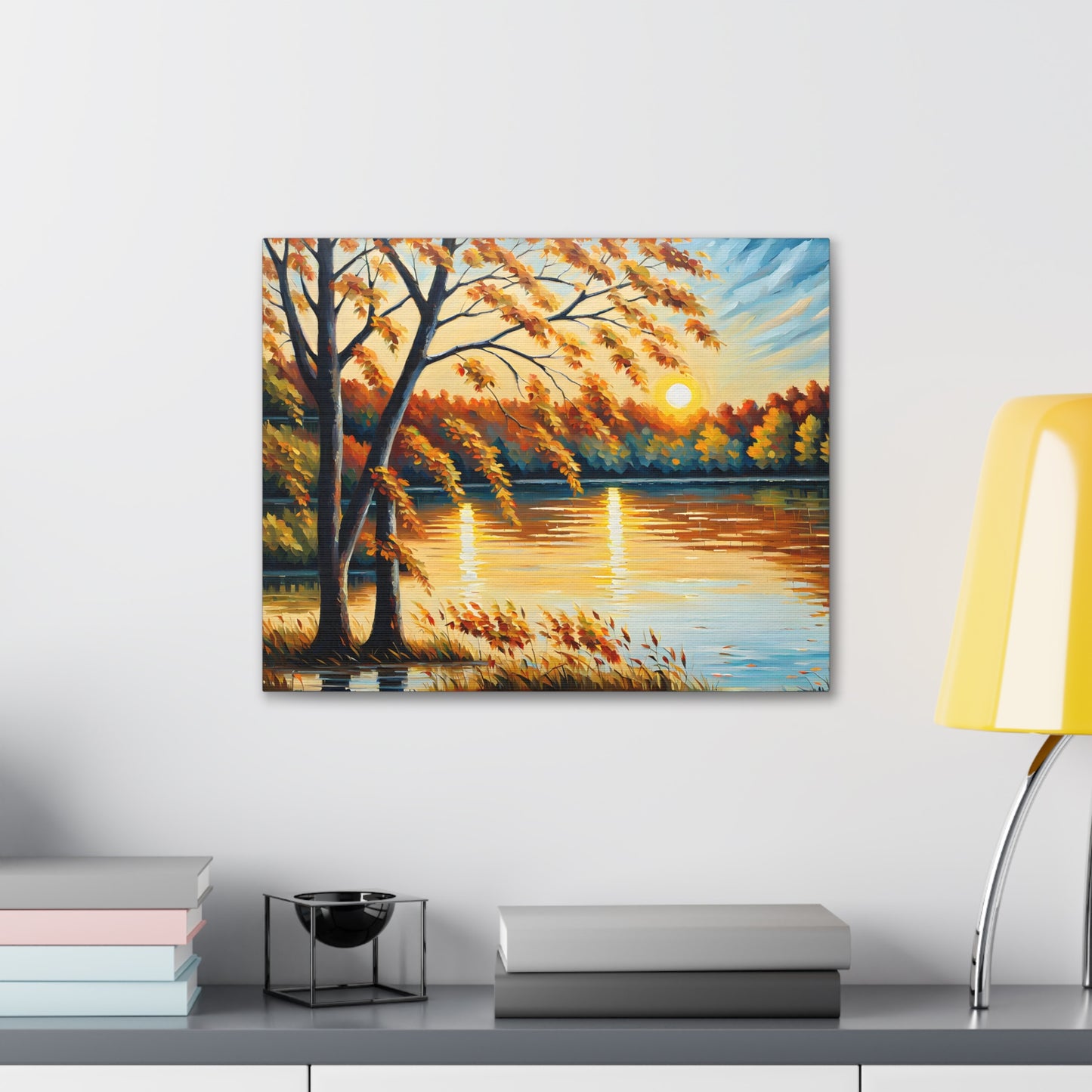 Lakeside Hue: Classic Oil Painting Wall Décor