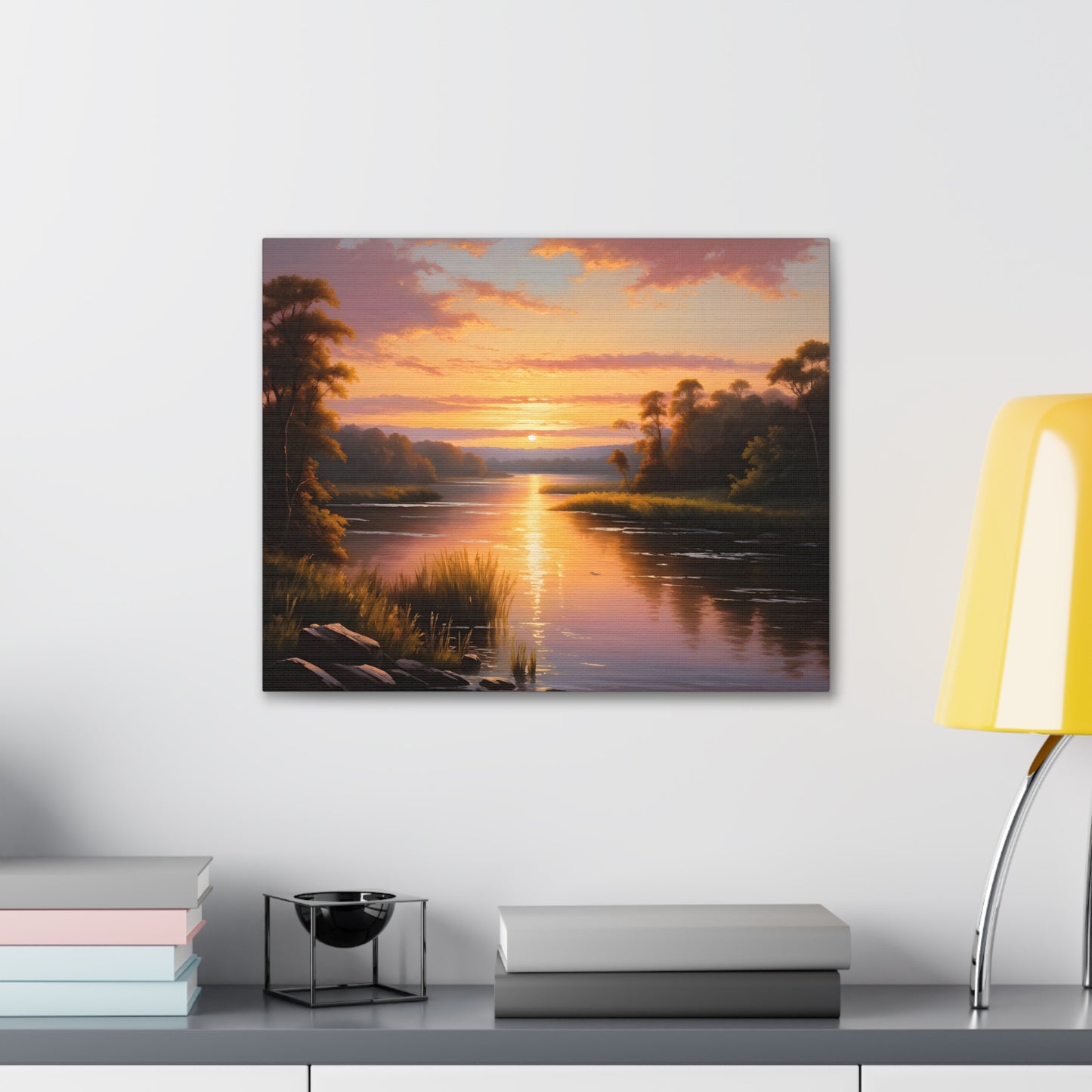 Lush Riverside: Classic Oil Painting Wall Décor