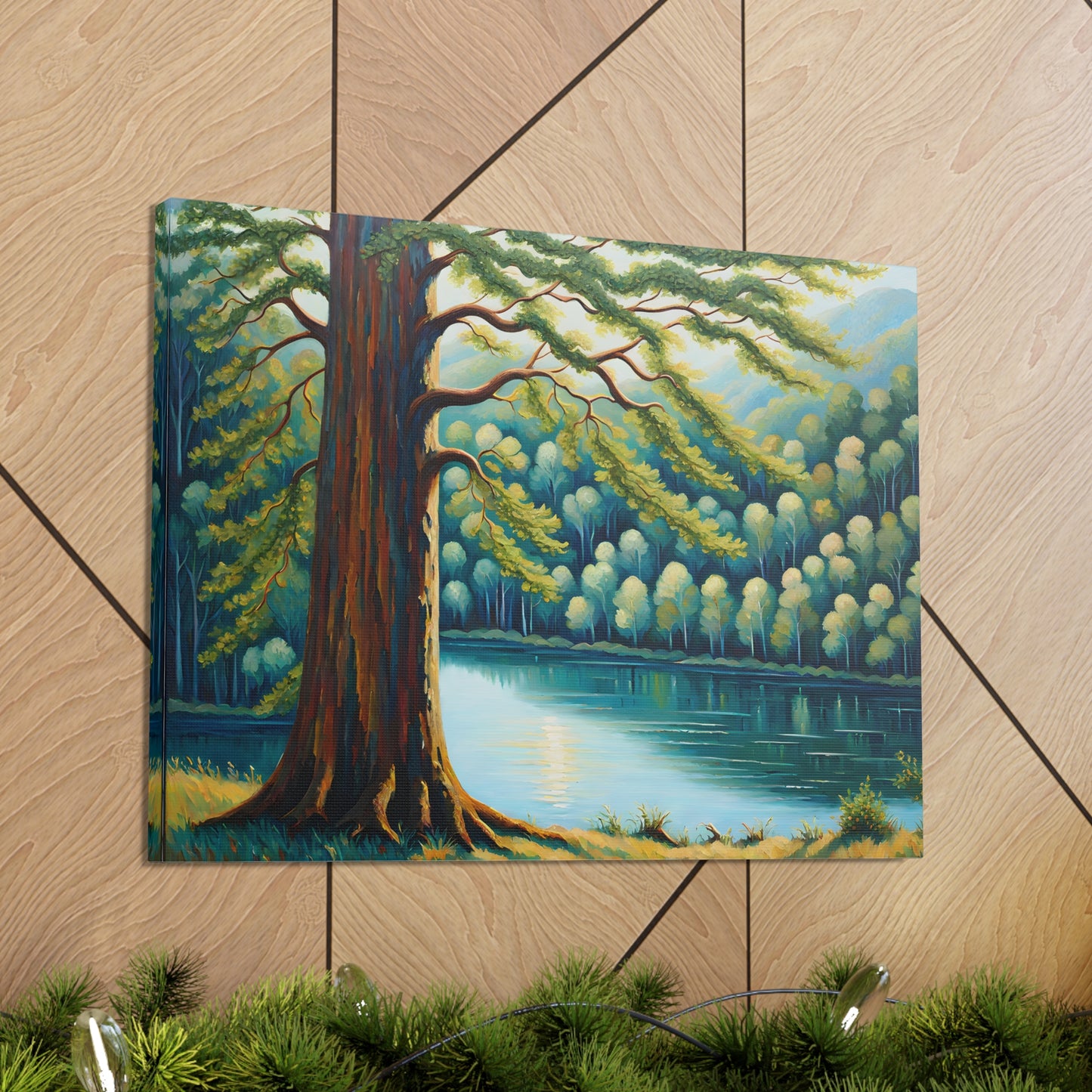 Peaceful River: Classic Oil Painting Wall Décor