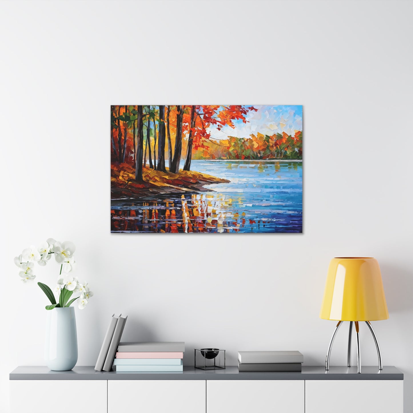 Serene Lake: Classic Oil Painting Wall Décor