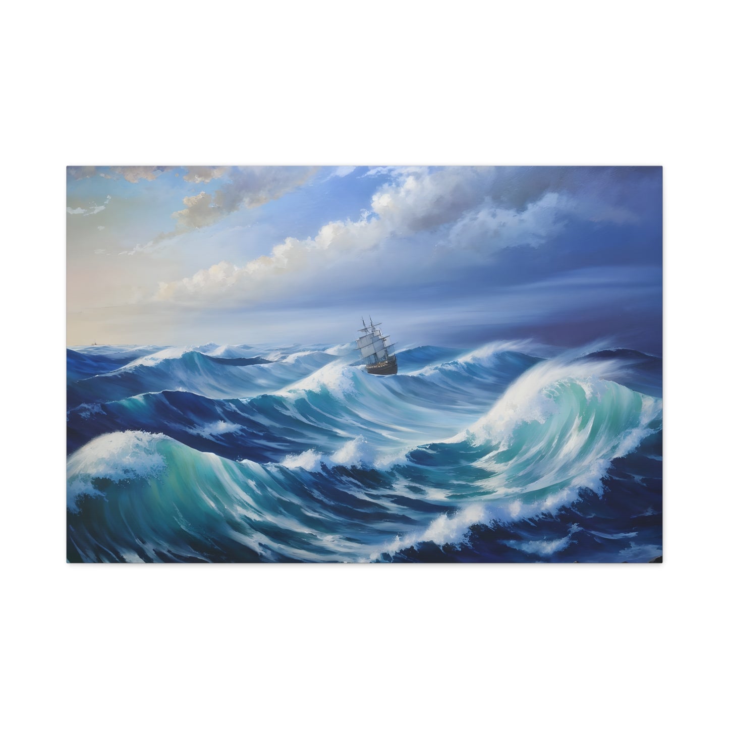 Dramatic Waves: Classic Oil Painting Wall Décor