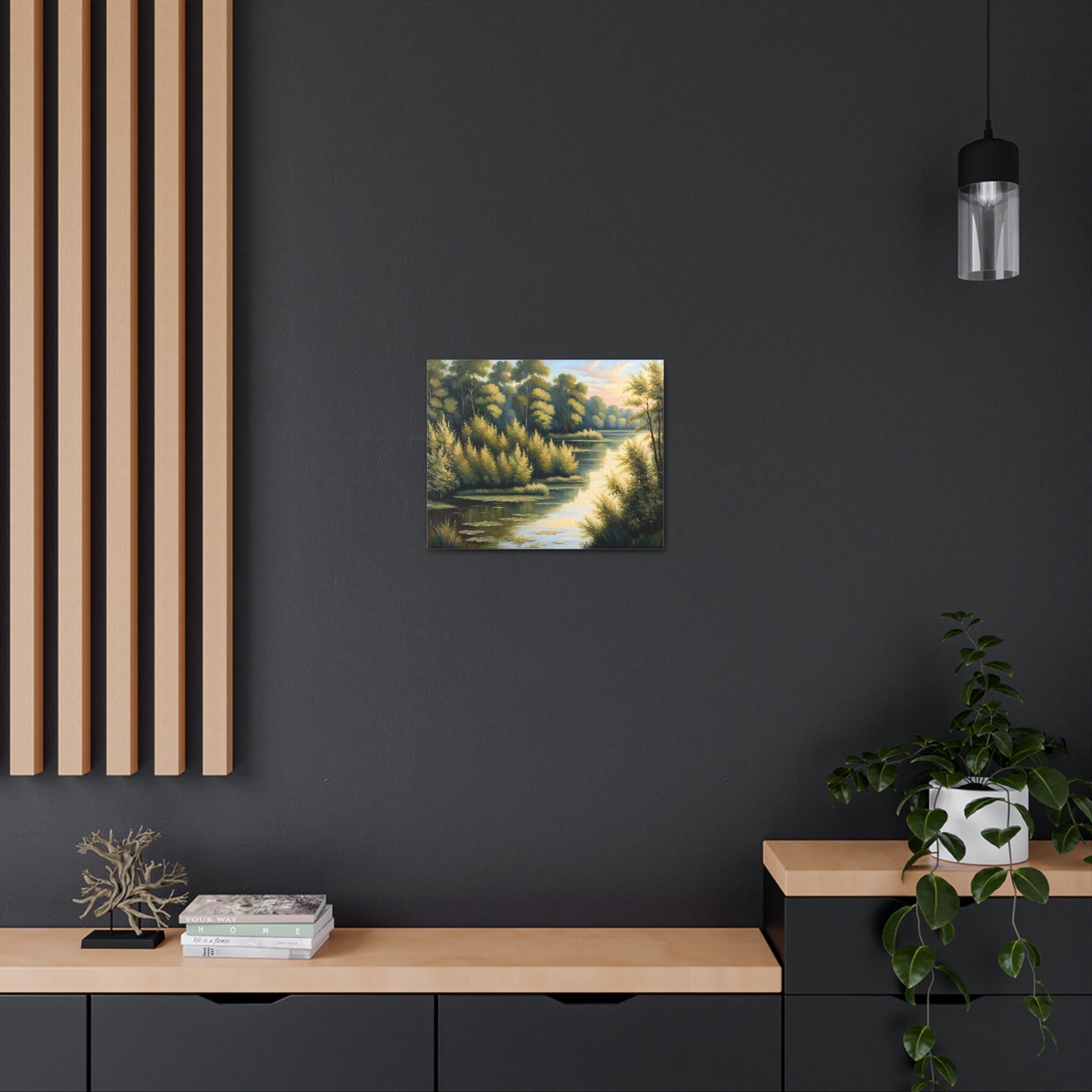 Silver Stream: Classic Oil Painting Wall Décor