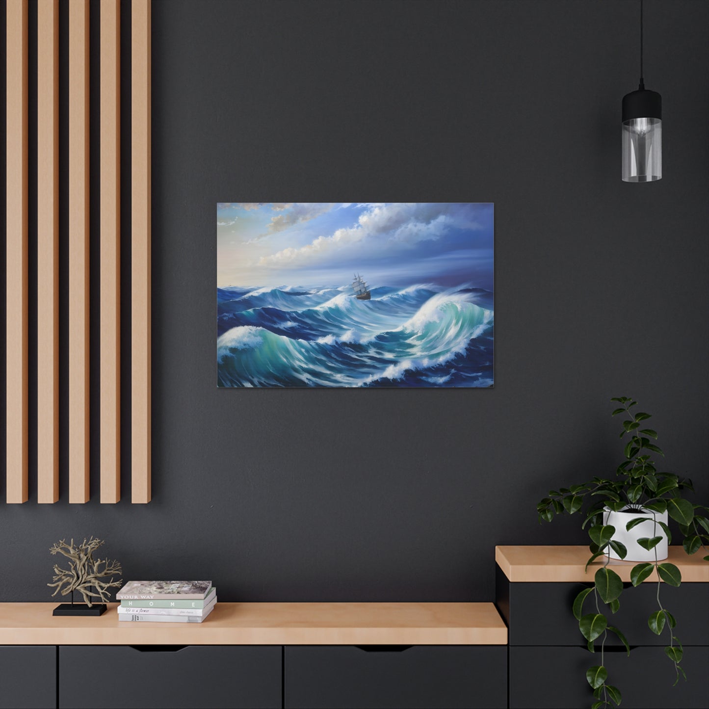 Dramatic Waves: Classic Oil Painting Wall Décor