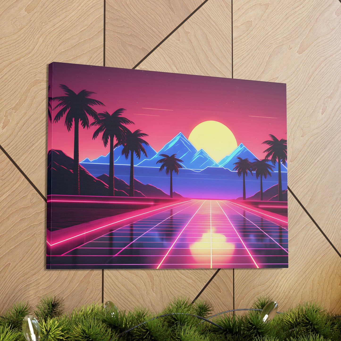 Retro Tropic Hues: Outrun Wall Décor