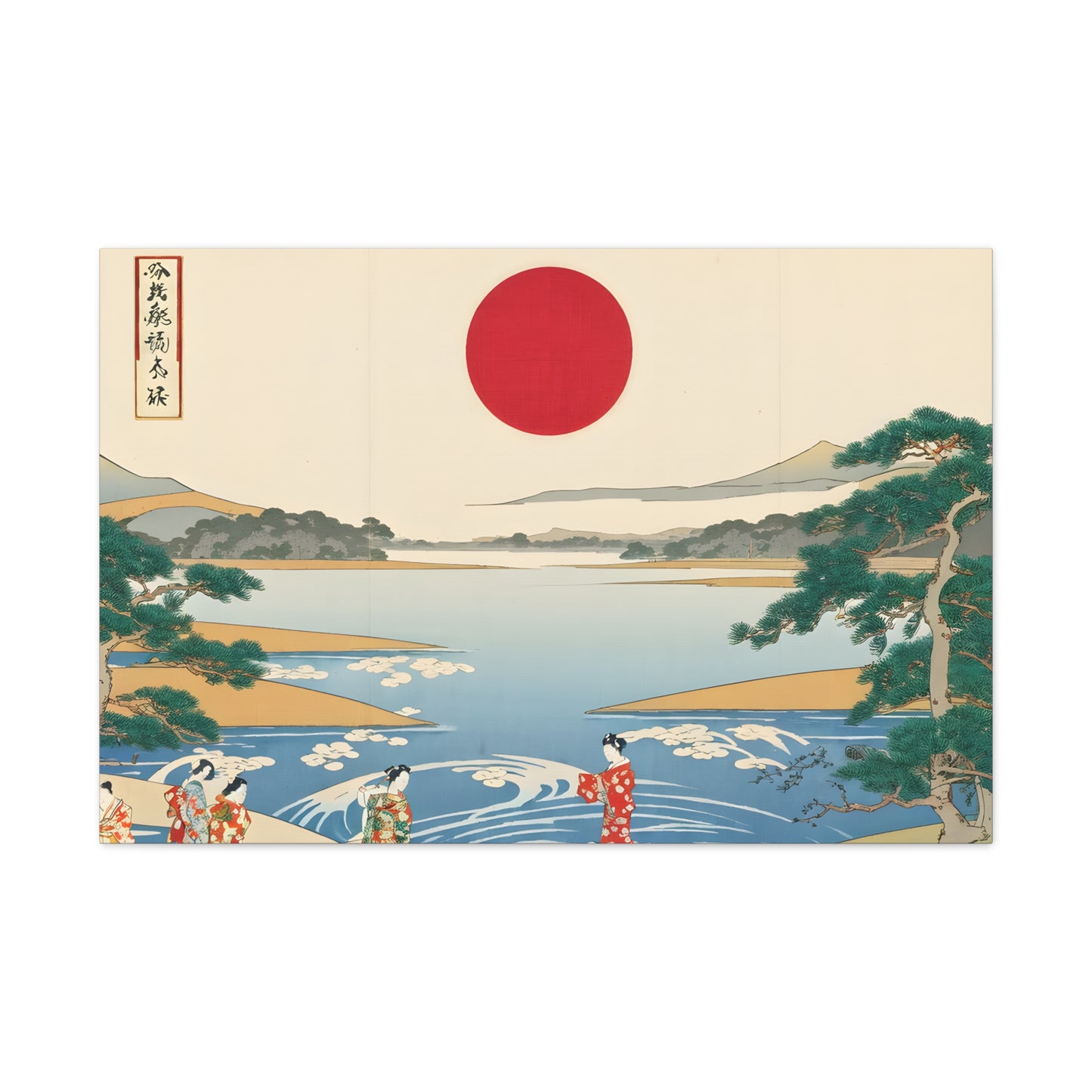 Geisha's Pond: Ukiyo-e Wall Décor