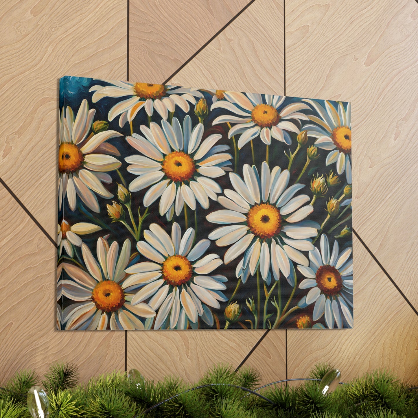 Dew Kissed Daisies: Classic Oil Painting Wall Décor