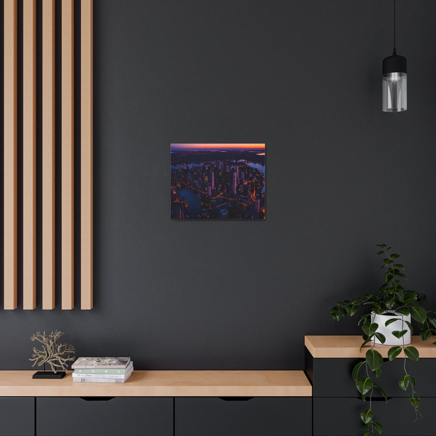 Dusk Over Downtown: Cityscape Wall Décor