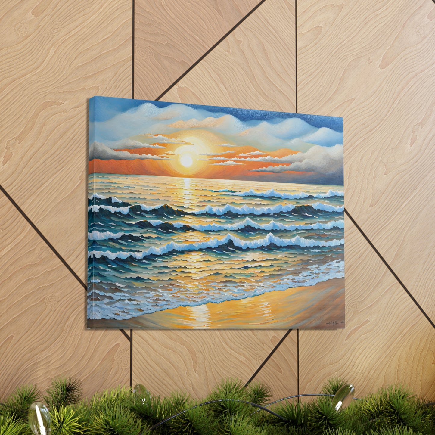 Coastal Harmony: Classic Oil Painting Wall Décor