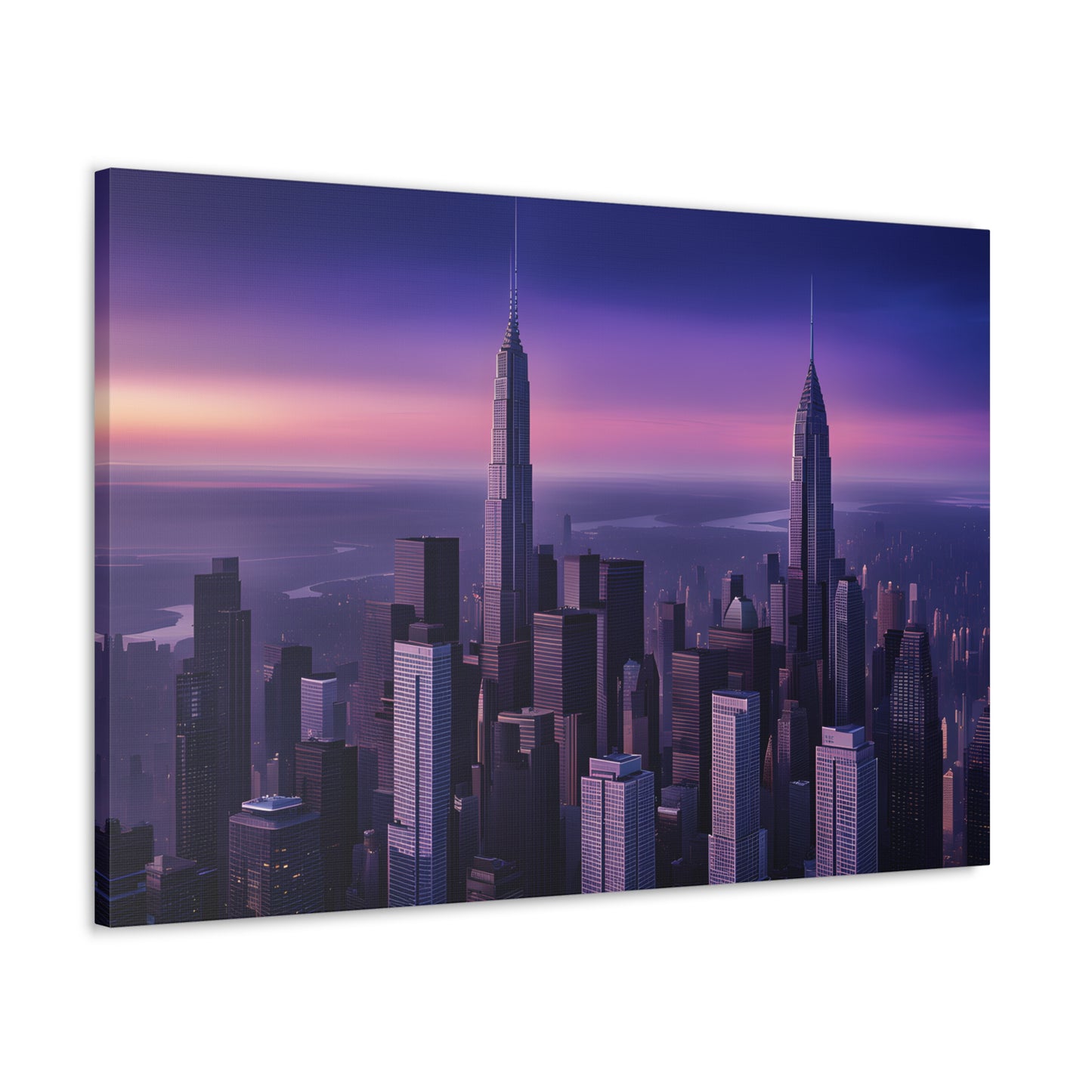 Purple Hues: Cityscape Wall Décor