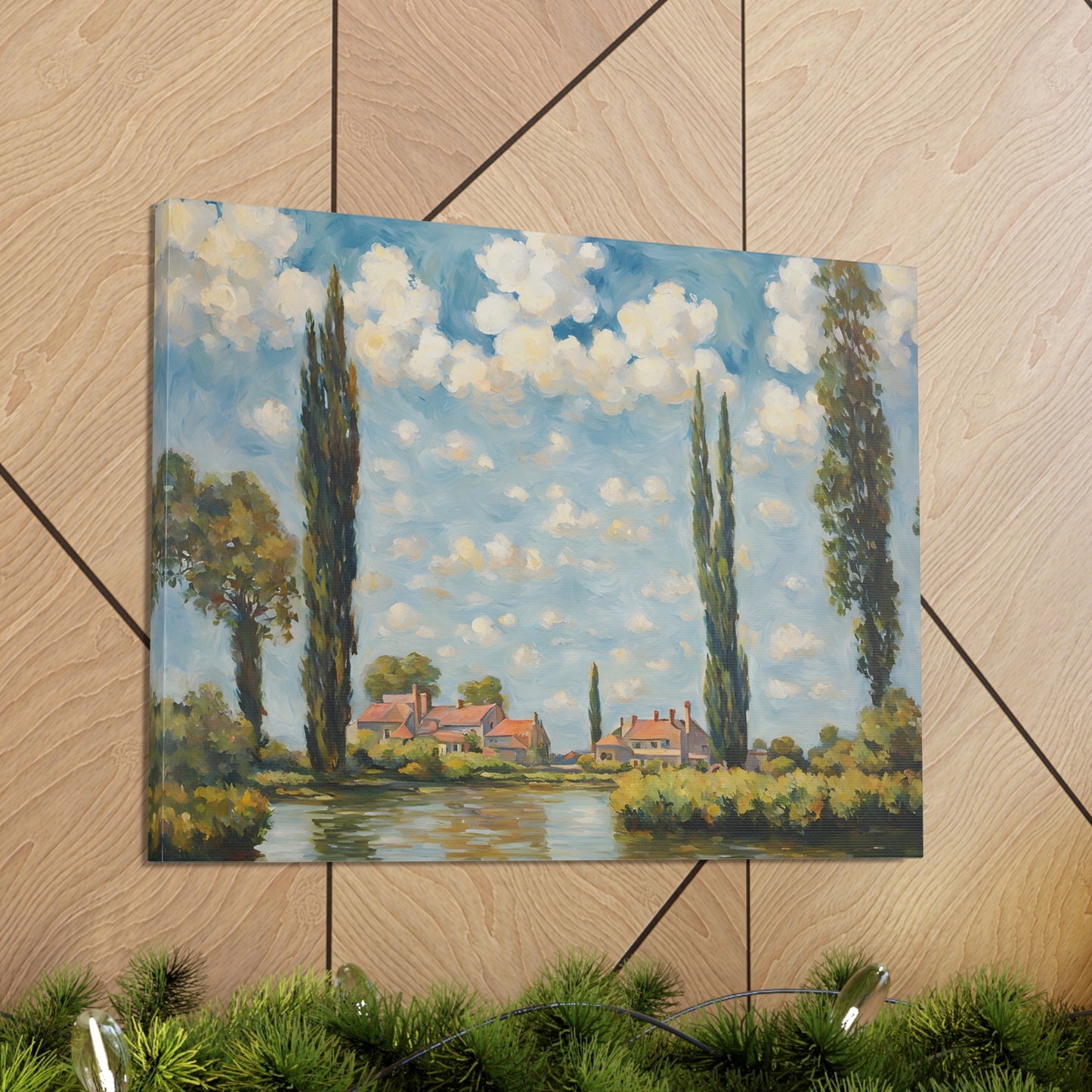 Classic Village View: Classic Oil Painting Wall Décor