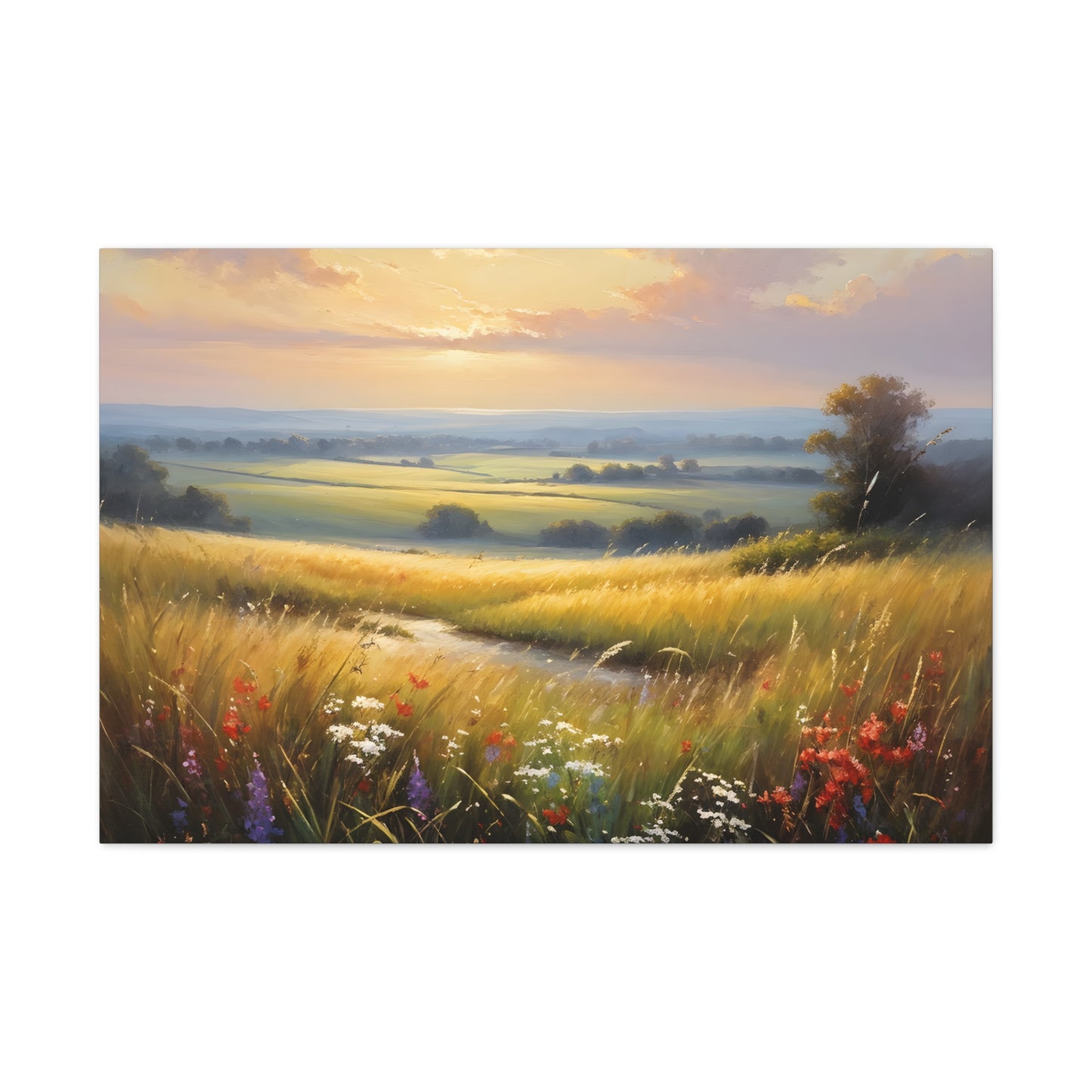 Golden Meadows: Classic Oil Painting Wall Décor