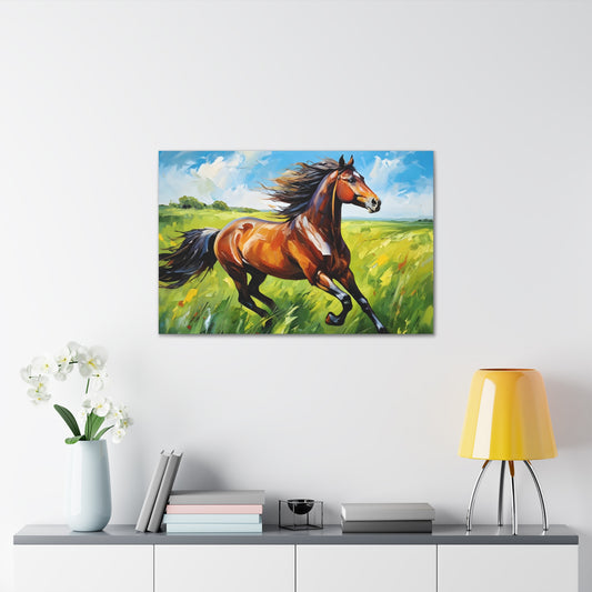 Windswept Mane: Classic Oil Painting Wall Décor