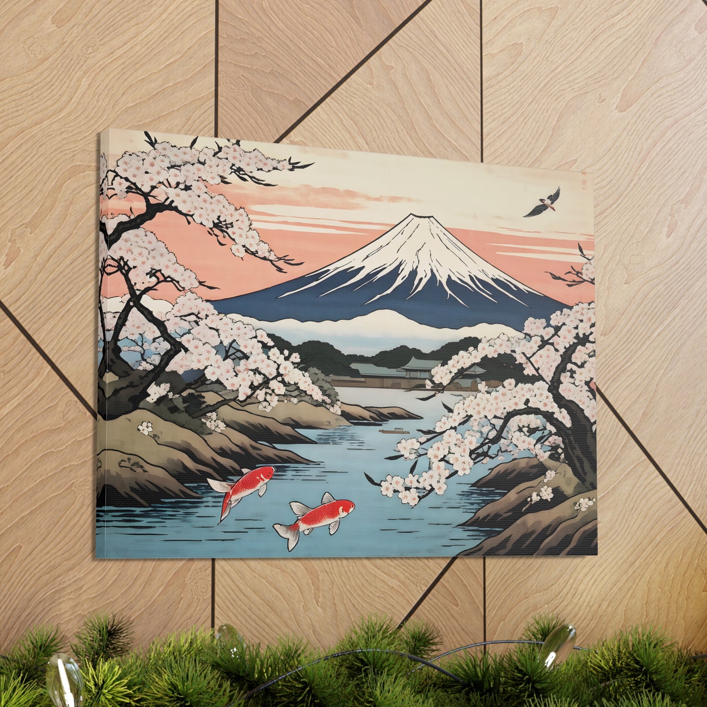 Koi Pond Reflections: Ukiyo-e Wall Décor