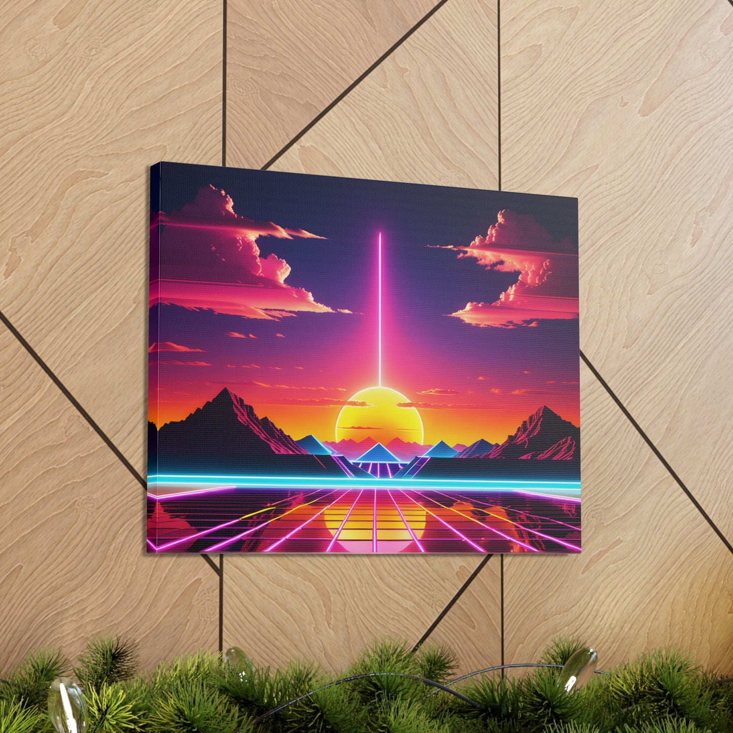 Neon Horizon: Outrun Wall Décor