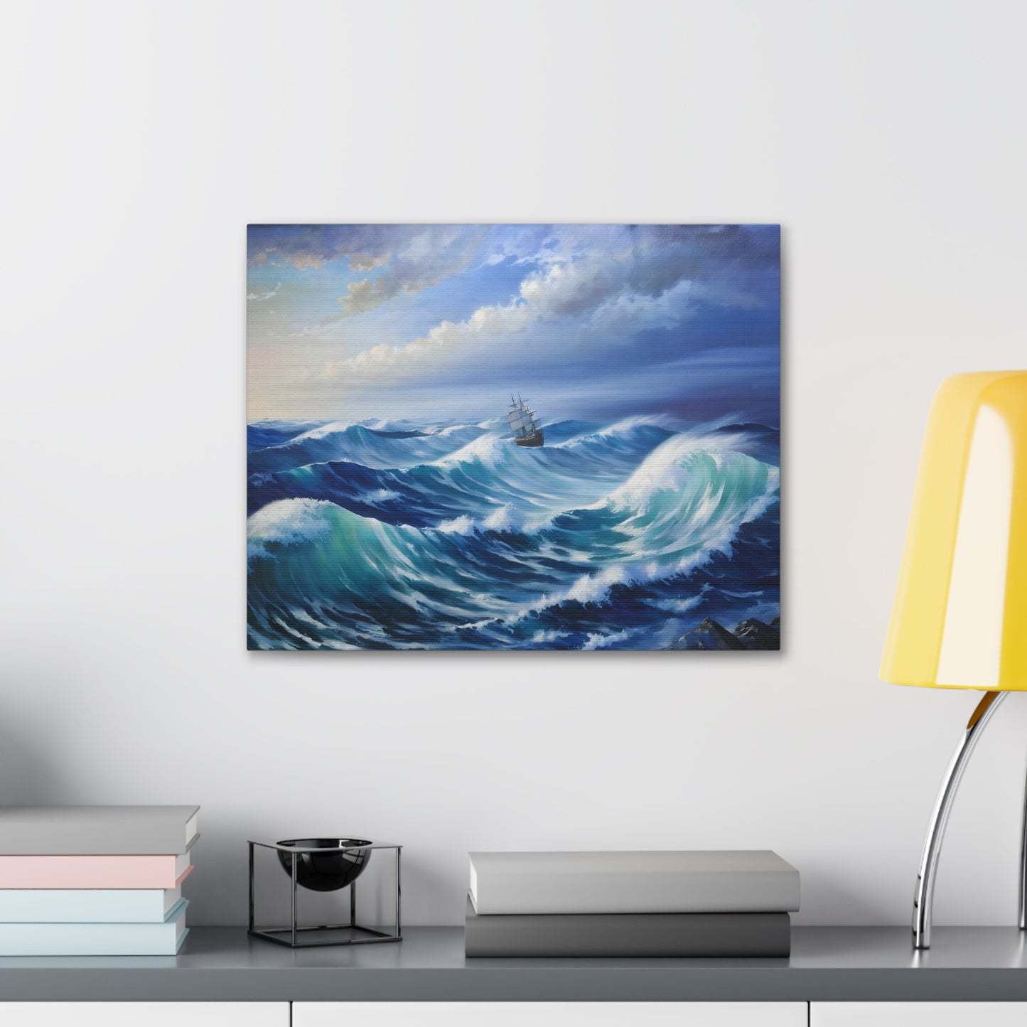 Dramatic Waves: Classic Oil Painting Wall Décor