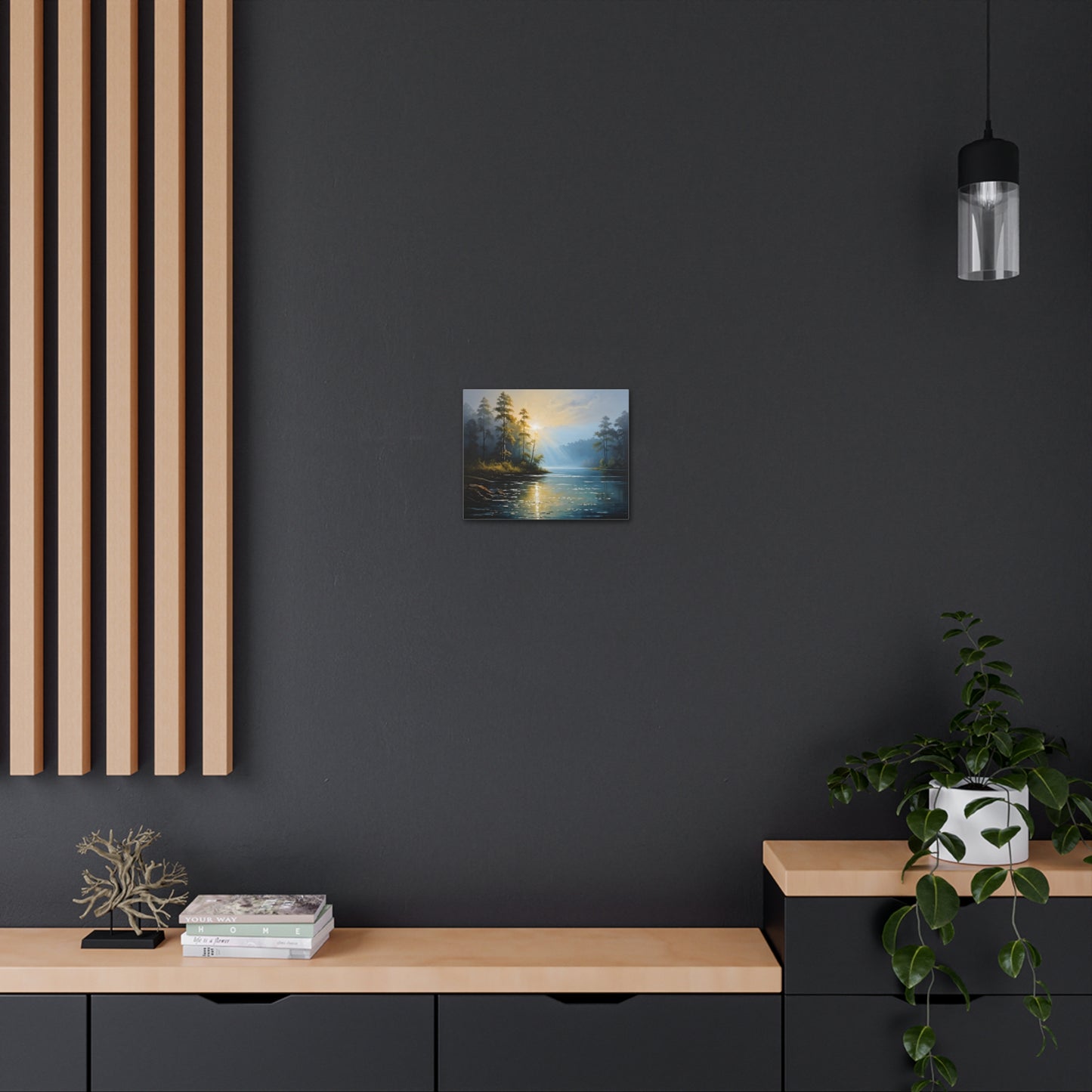 Foggy Lakeside: Classic Oil Painting Wall Décor