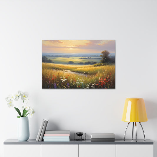 Golden Meadows: Classic Oil Painting Wall Décor