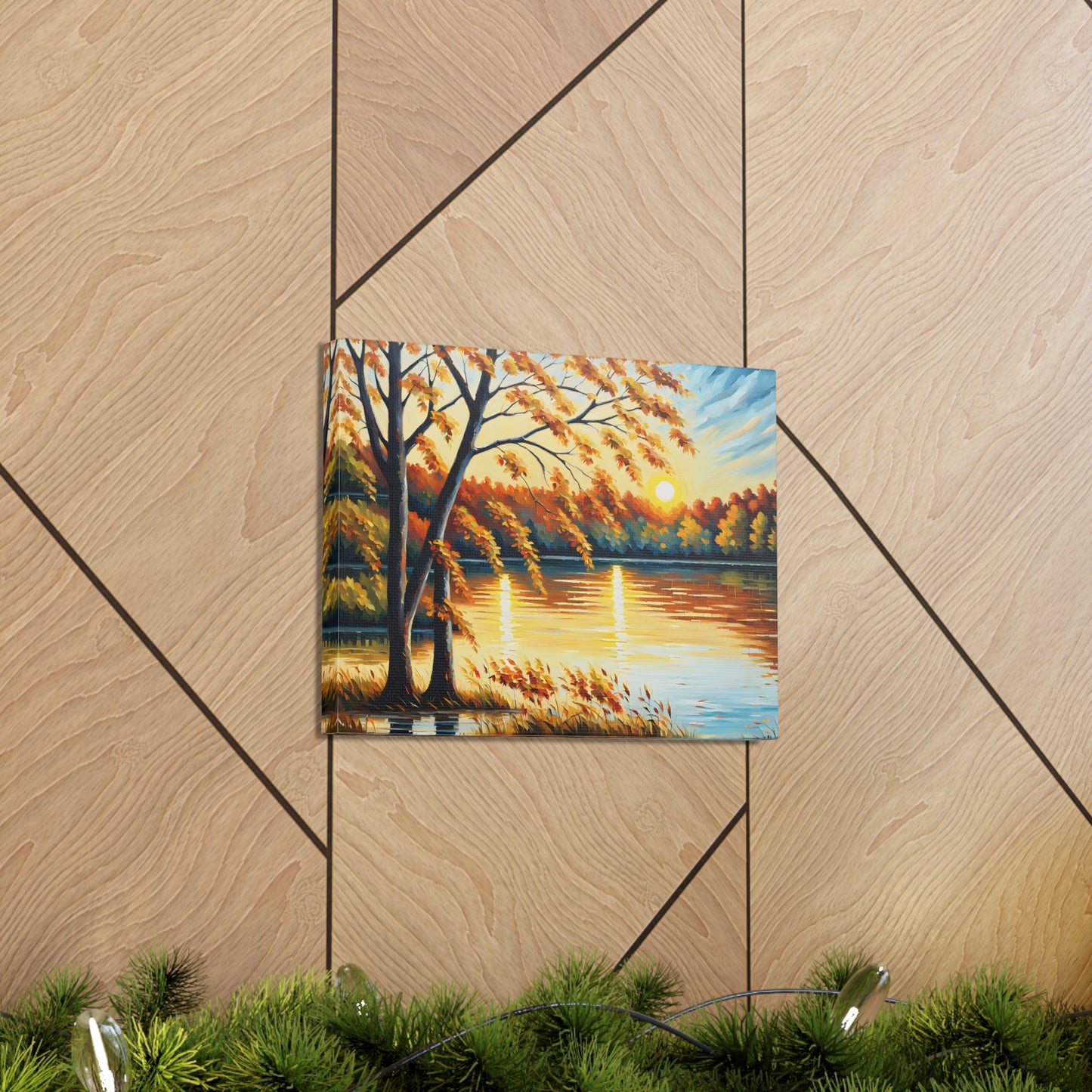 Lakeside Hue: Classic Oil Painting Wall Décor