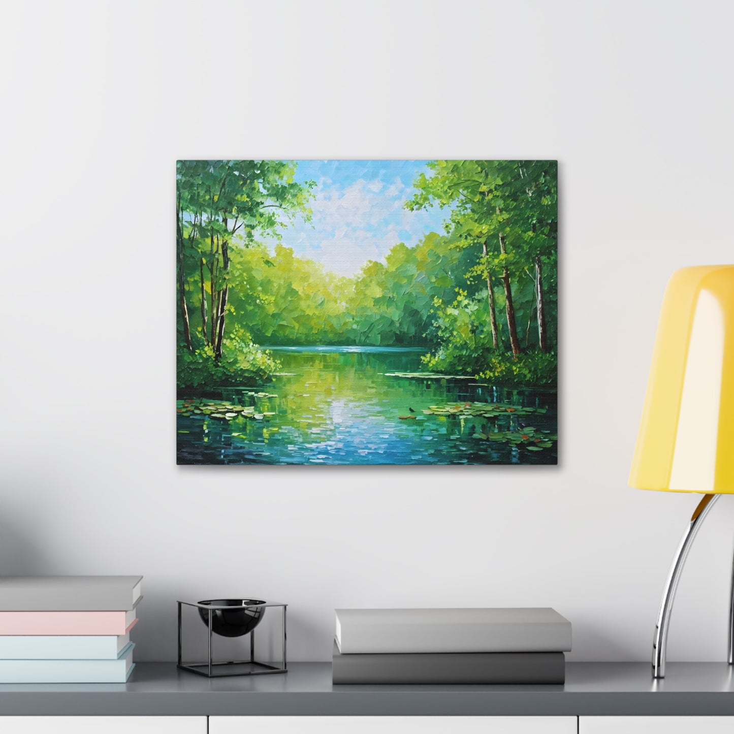 Serene Lagoon: Classic Oil Painting Wall Décor