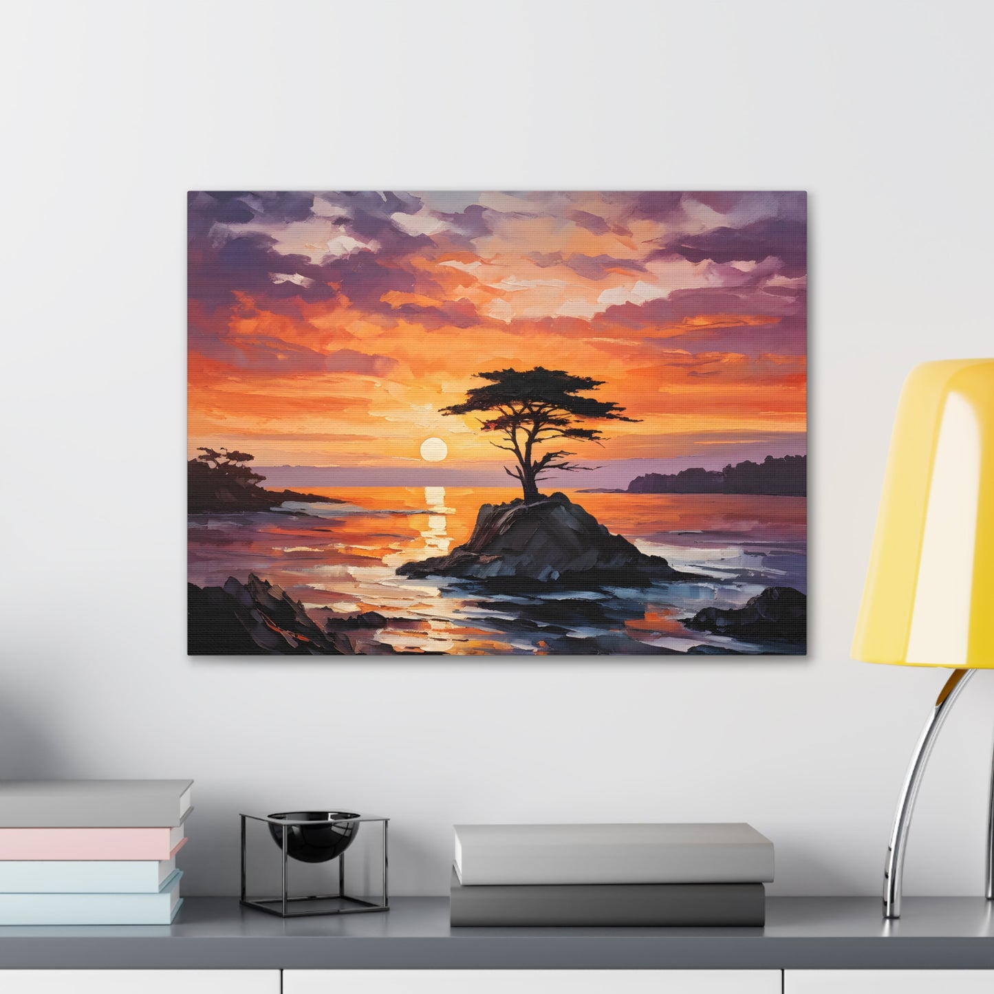 Seaside Reflections: Classic Oil Painting Wall Décor