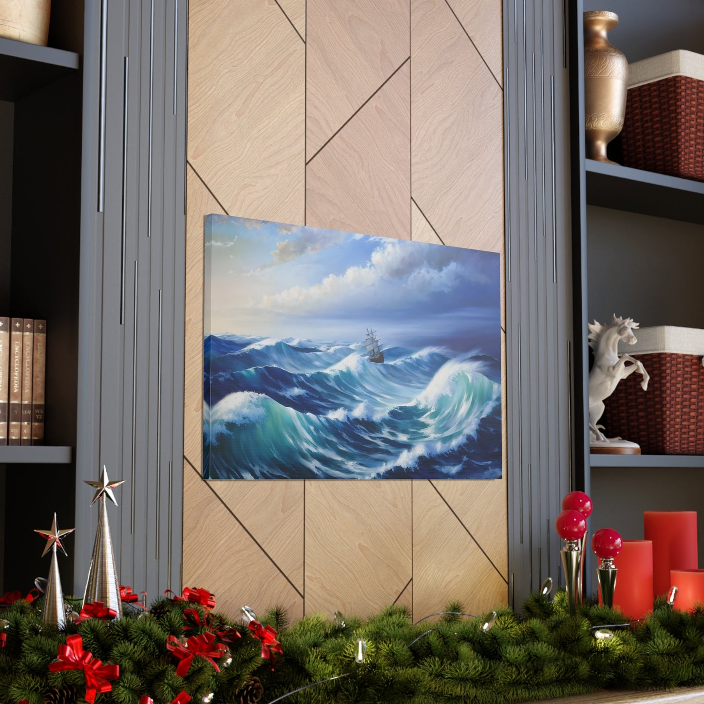 Dramatic Waves: Classic Oil Painting Wall Décor