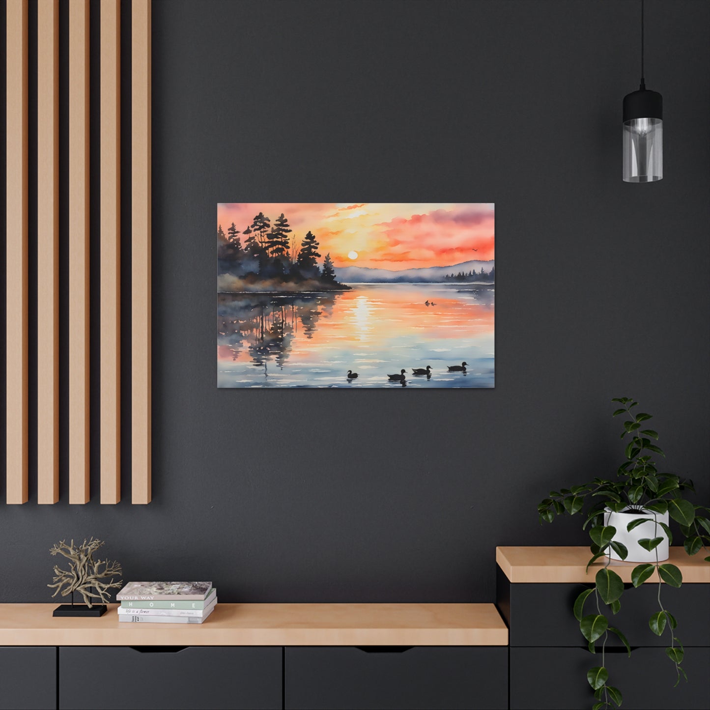 Lakeside Serenity: Watercolor Wall Décor