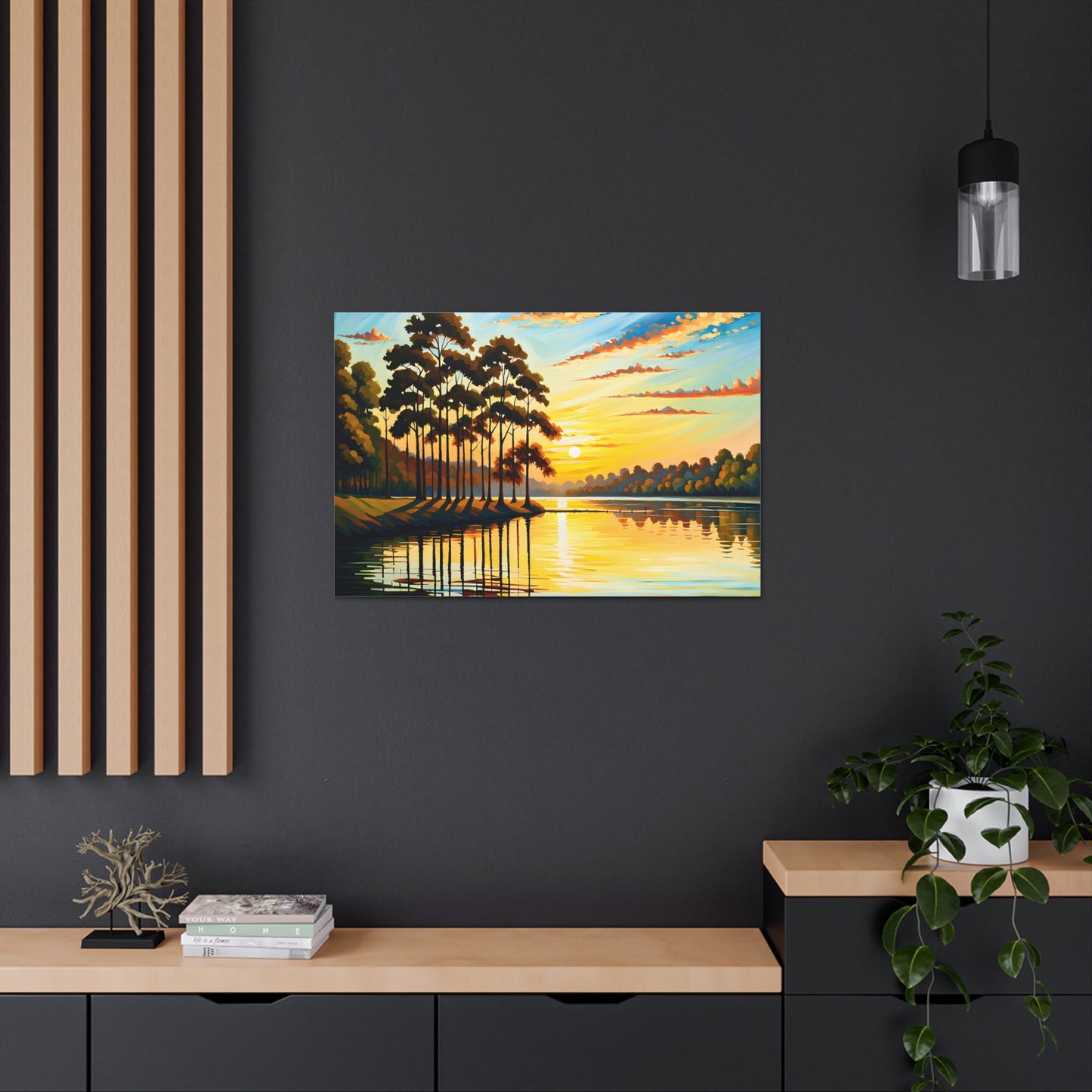 Golden Reflection: Classic Oil Painting Wall Décor