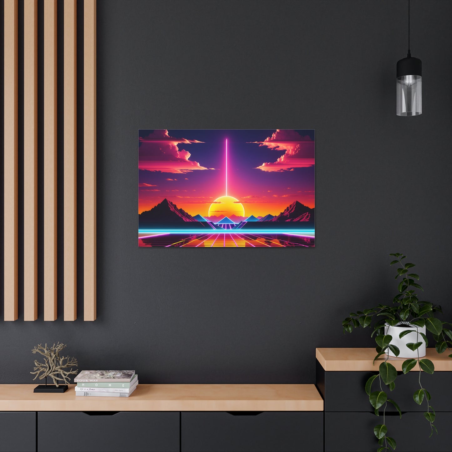 Neon Horizon: Outrun Wall Décor