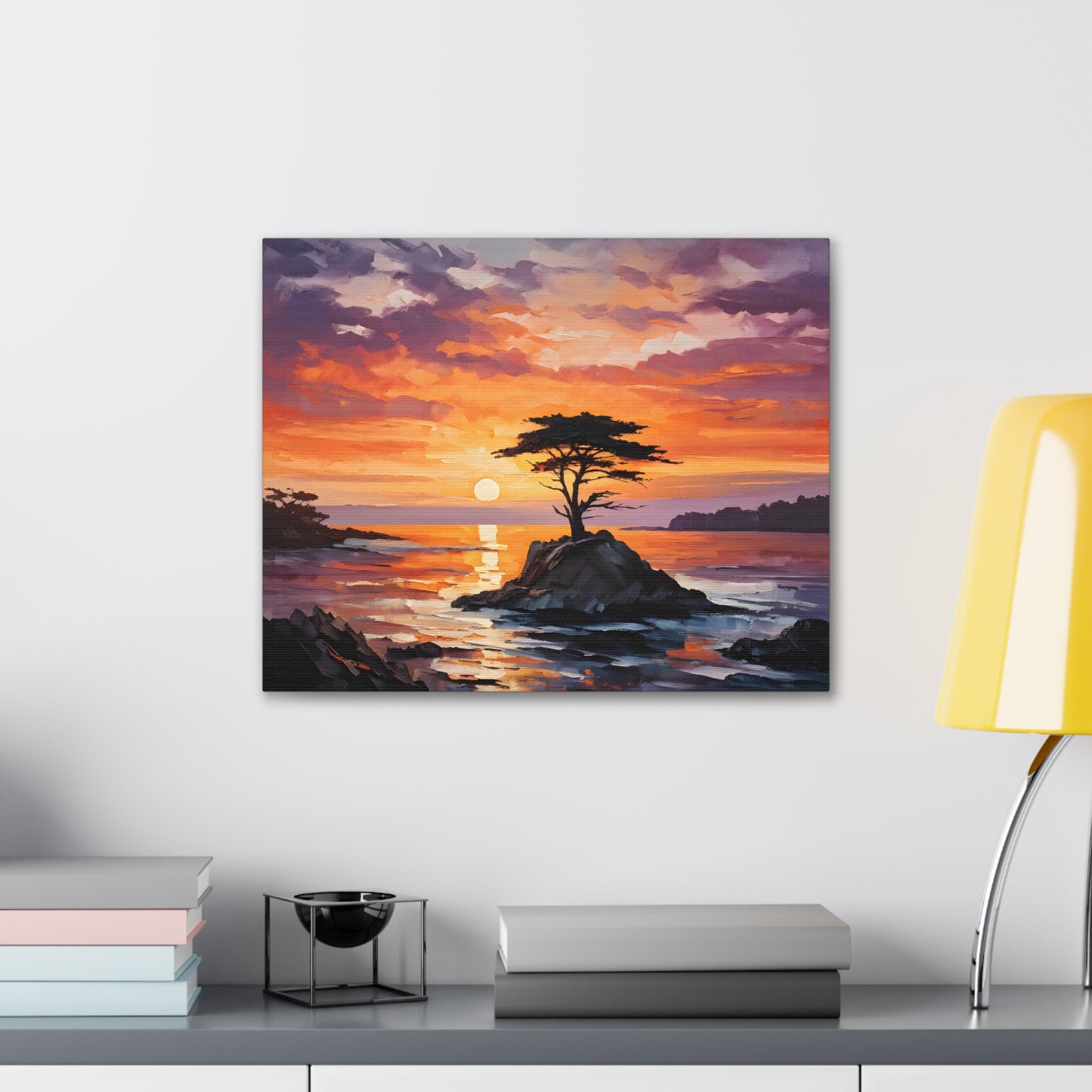 Seaside Reflections: Classic Oil Painting Wall Décor