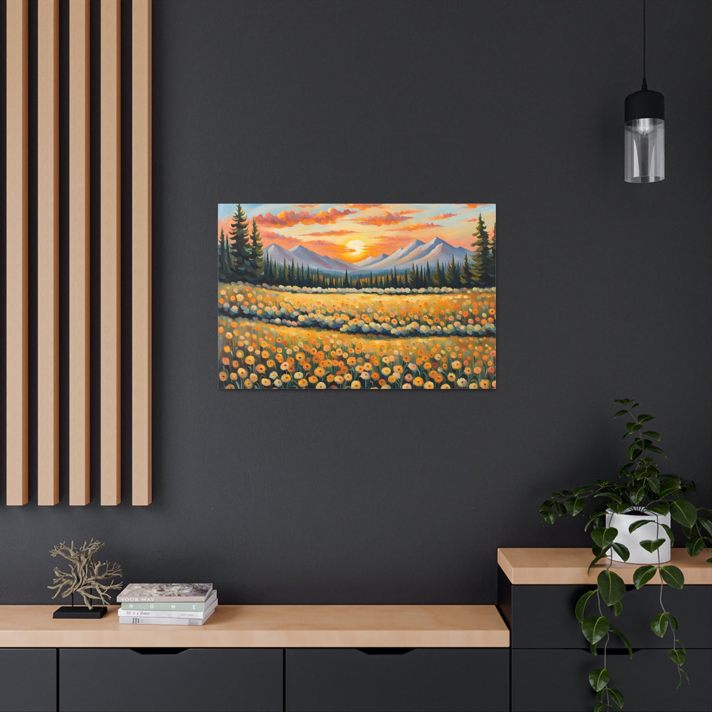 Amber Horizon: Classic Oil Painting Wall Décor