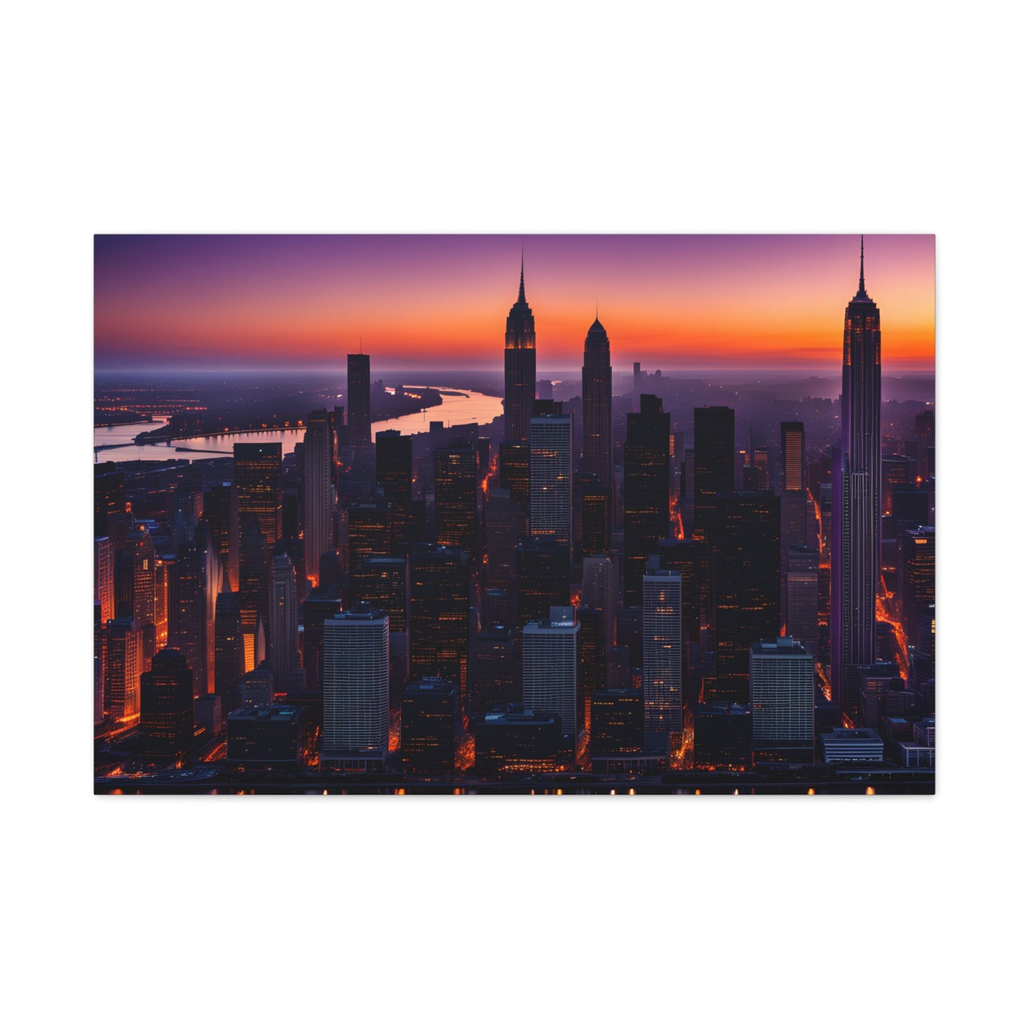 Twilight Radiance: Cityscape Wall Décor