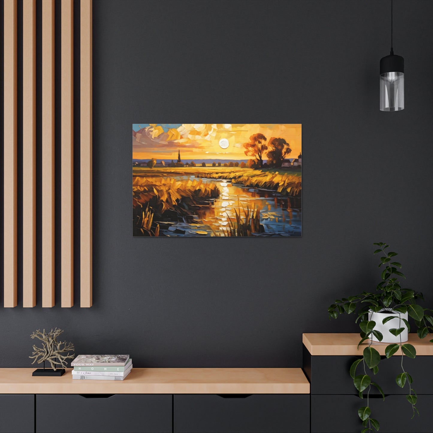 Golden Ridge: Classic Oil Painting Wall Décor