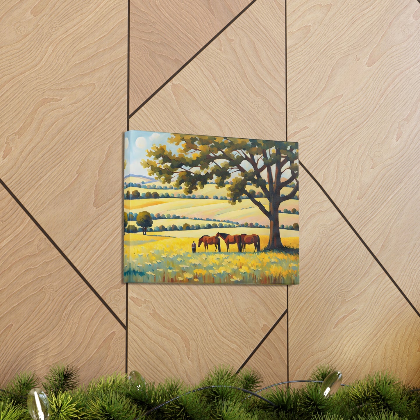 Meadow Serenity: Classic Oil Painting Wall Décor